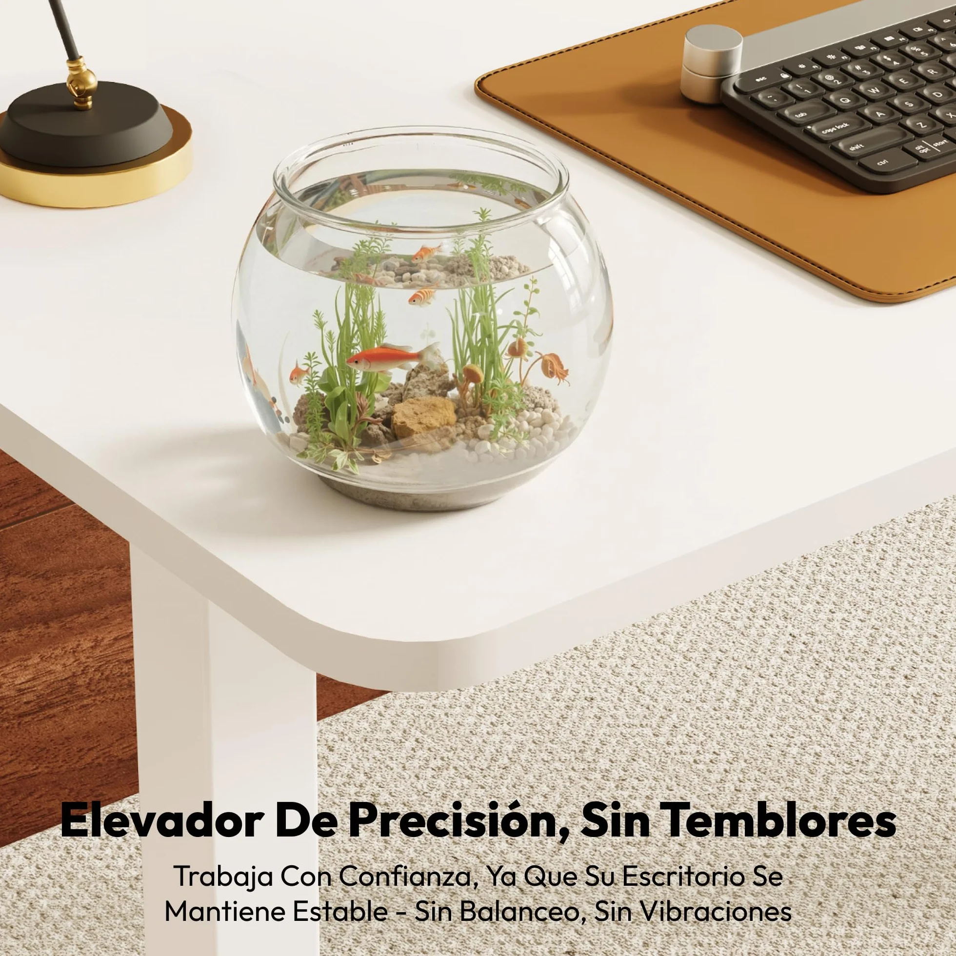 SANODESK Escritorio Elevable Eléctrico con Tablero Entero de Una Pieza 120x60 cm, Regulable en Altura con Memoria, Estable, Silencioso y Anticolisión, Ideal Teletrabajo y Oficina en Casa (Blanco)