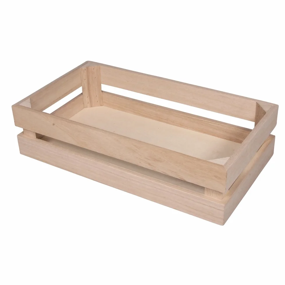 Rayher Cajón madera asp.listones, 30,5 x 16,7 x 7,6 cm + 2 ganchos de pared, para decoración, FSC Mix Credit, 62727000