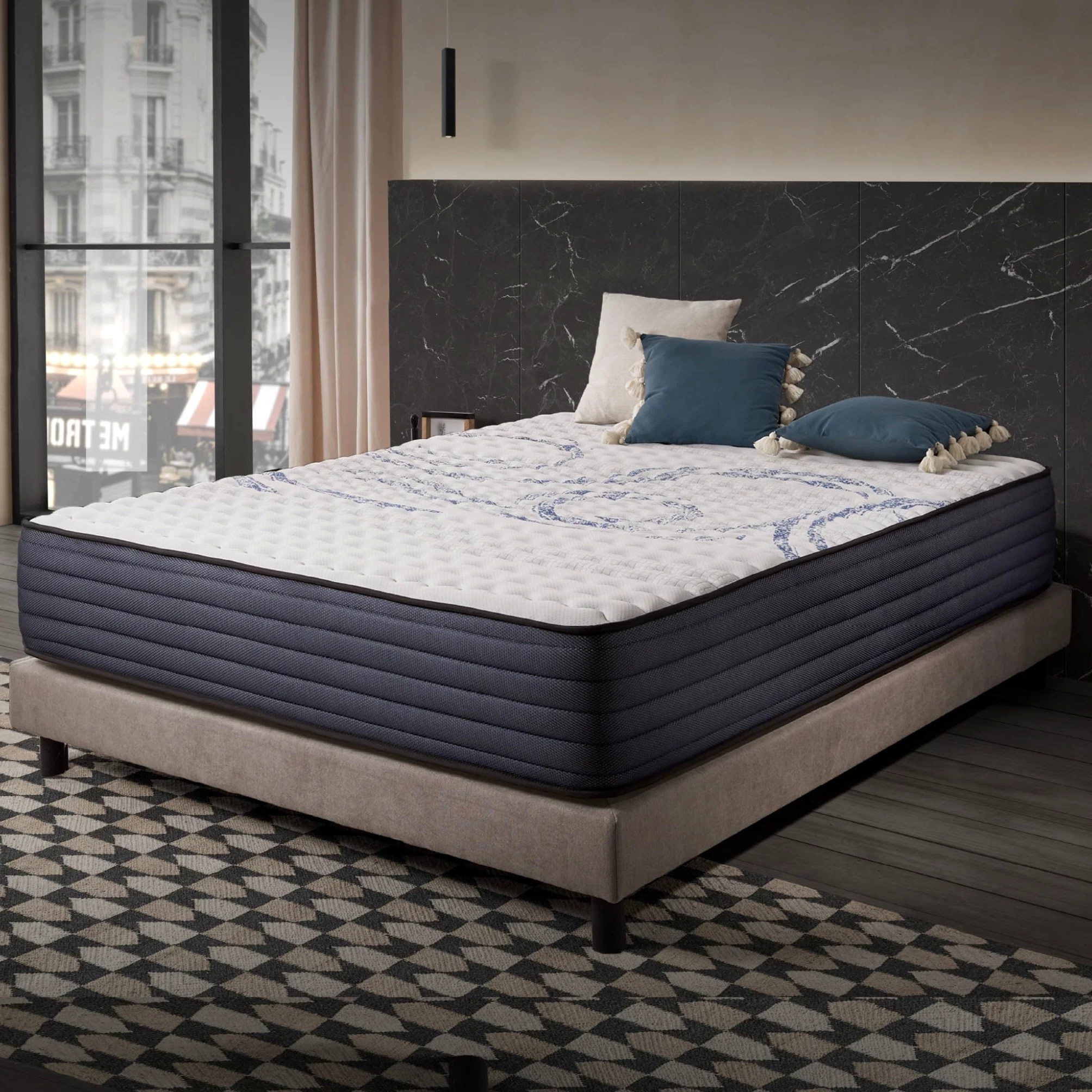 Naturalex - Perfectsleep - Colchón 160x200 cm Viscoelástico - 32 cm | Firme - Espuma HR + Blue Látex - Ergonómico - Hipoalergénico - Transpirable - Muy Grueso - Reversible Verano/Invierno