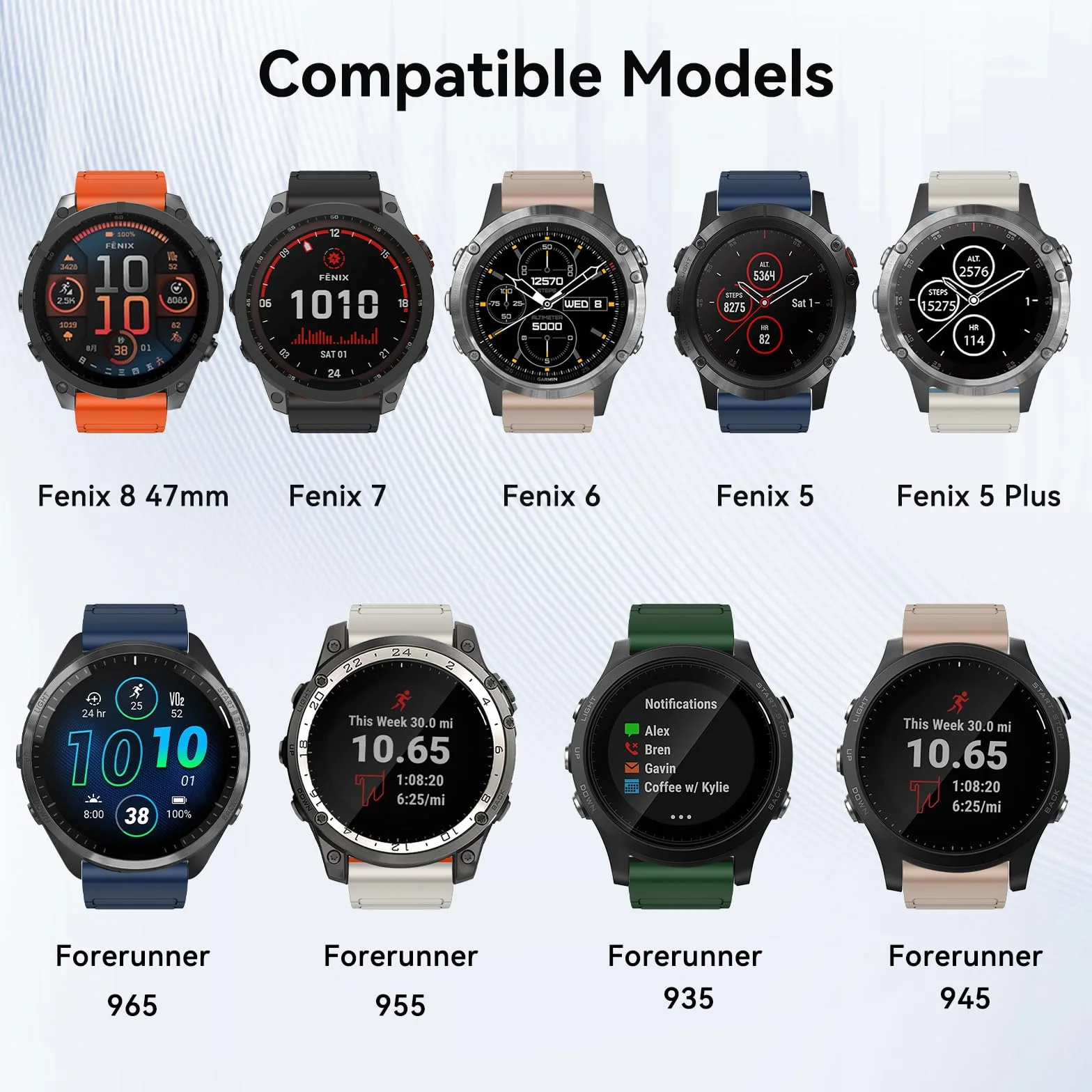 ISABAKE Magnética Correa para Fenix 7/6 Pro/5 Plus, 22mm QuickFit Silicona Pulseras de Repuesto para Forerunner 955/945