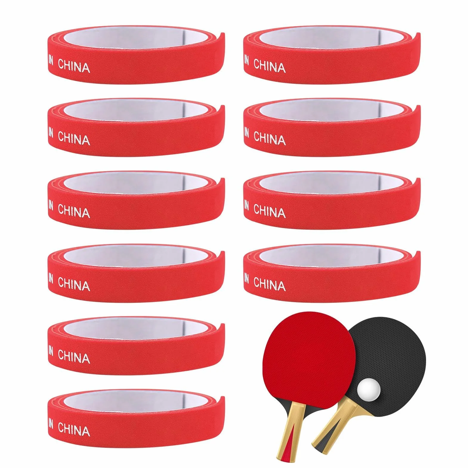 Cinta Protectora Lateral para Tenis de Mesa 10 Unidades Raquetas Accesorios Antichoque