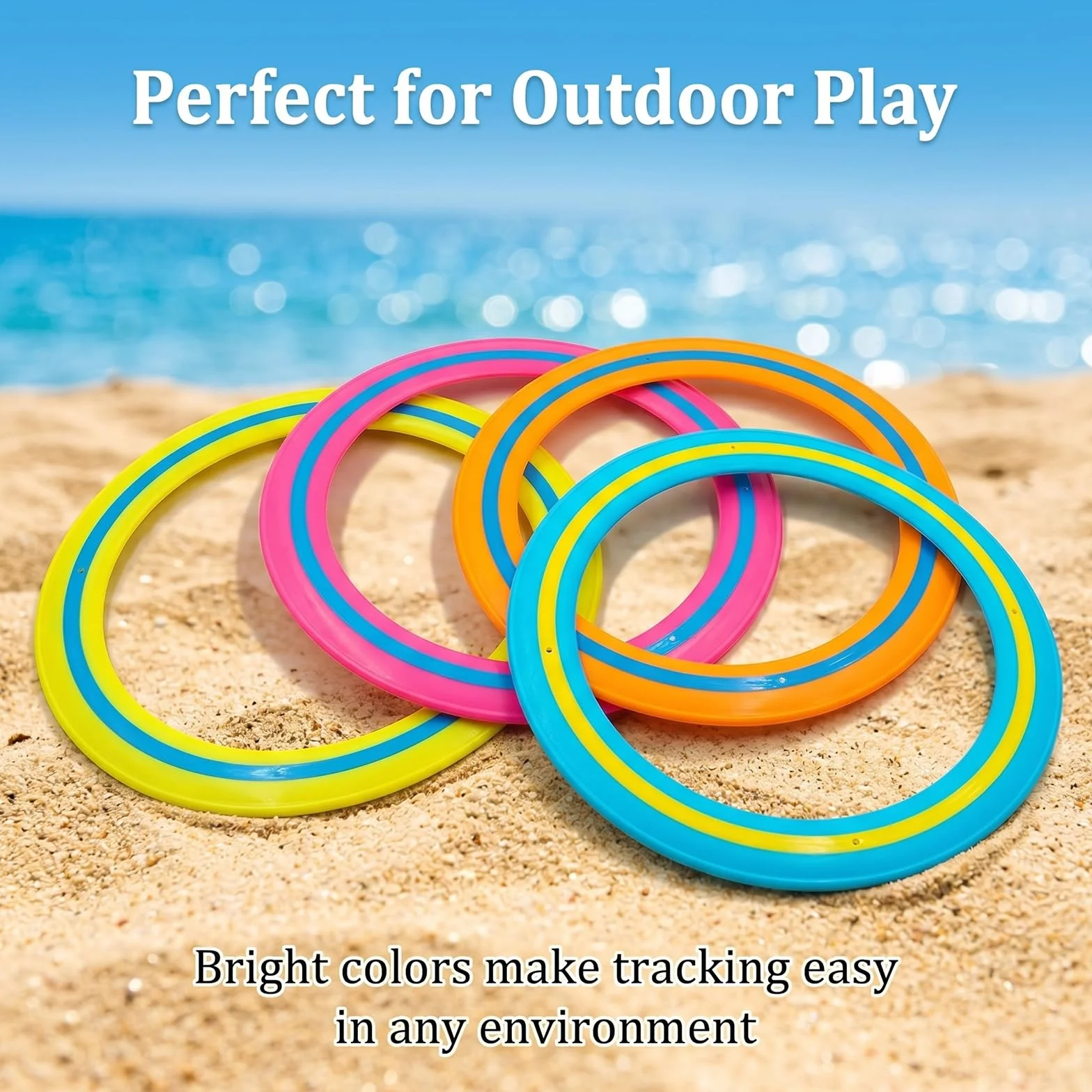 JIAC 4 Piezas Frisbee Ultimate Anillos de Lanzamiento Discos Voladores 25CM para Adultos y Perros