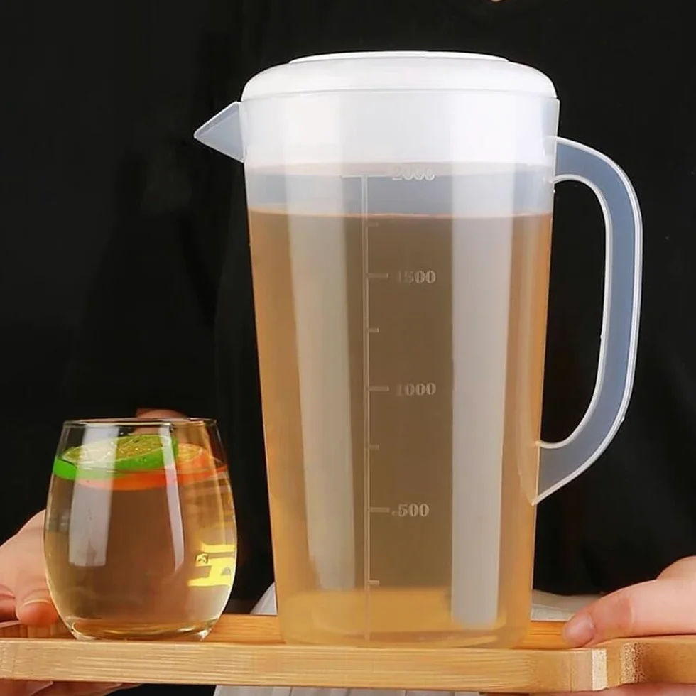 Jarra Agua Hervidor de Agua fría de Gran Capacidad de 2000 ml, Jarra de Agua Transparente de plástico Simple for el hogar, Jarra for Bebidas, Jugo, Leche y Bebidas Jarra de Agua
