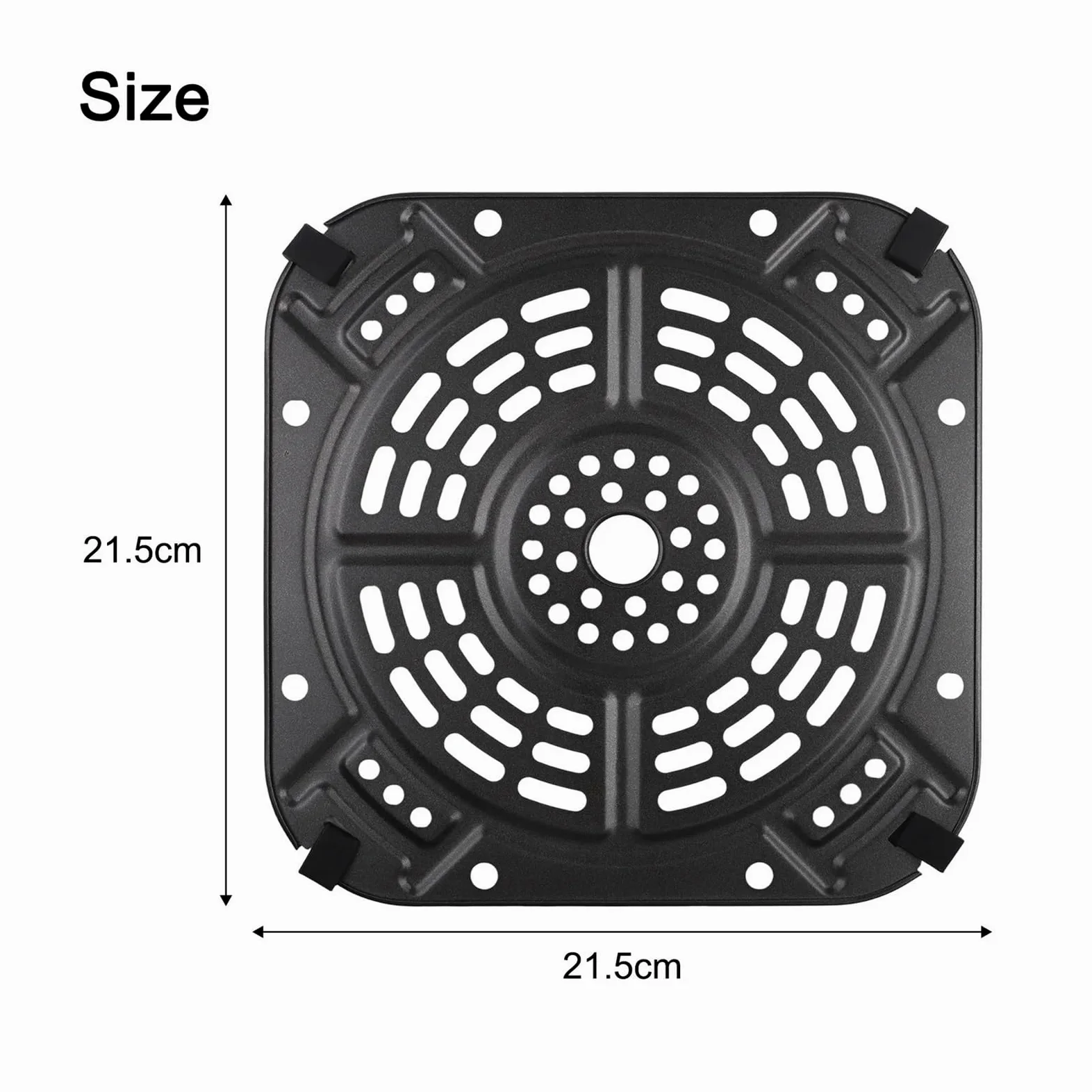 Genérico 1 Placa de Repuesto for freidora de Aire for 2 Cuartos. | 21,5x21,5 cm, bandeja cuadrada, duradera, compatible con AF141, fácil de limpiar