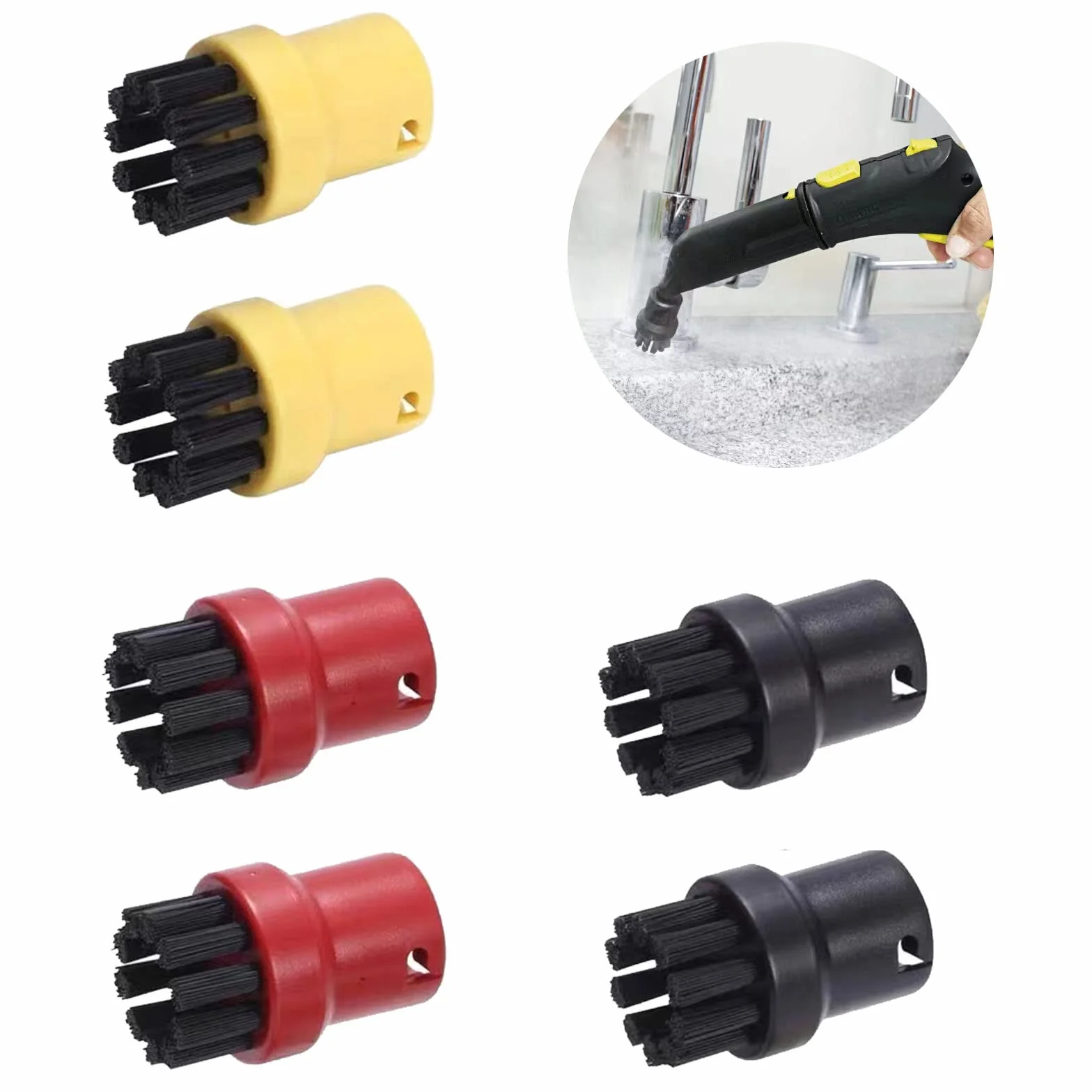 6 Piezas Accesorios para Limpiadores de Vapor Cepillo Redondo para Limpiar con Vapor Boquillas SC1 SC2 SC3 SC4 SC5 SC6 SC7