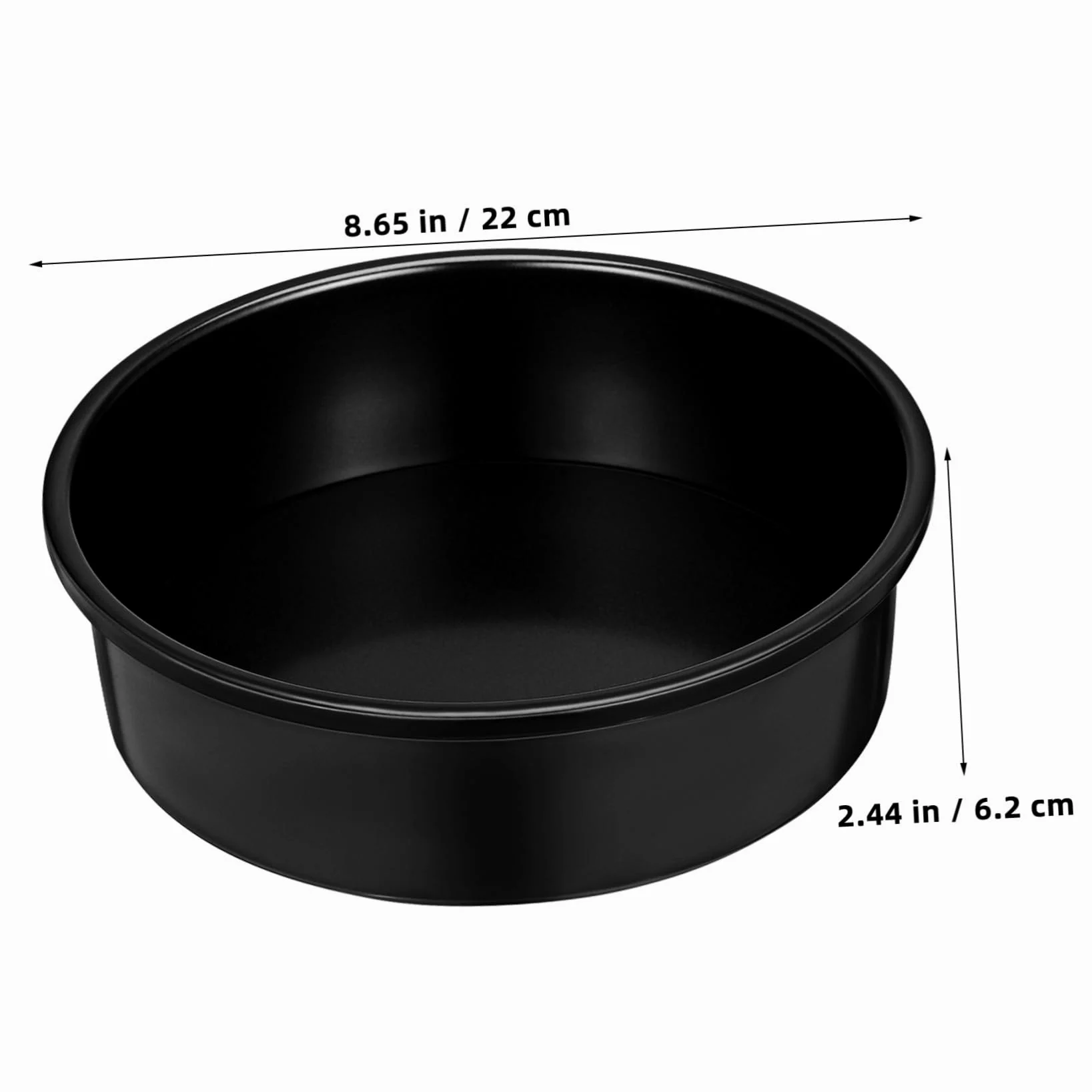 POPETPOP Juego de 3 Moldes Redondos para Pasteles, 8 Pulgadas, Acero al Carbono Negro, Antiadherente, con 100 Hojas de Papel Pergamino para Repostería