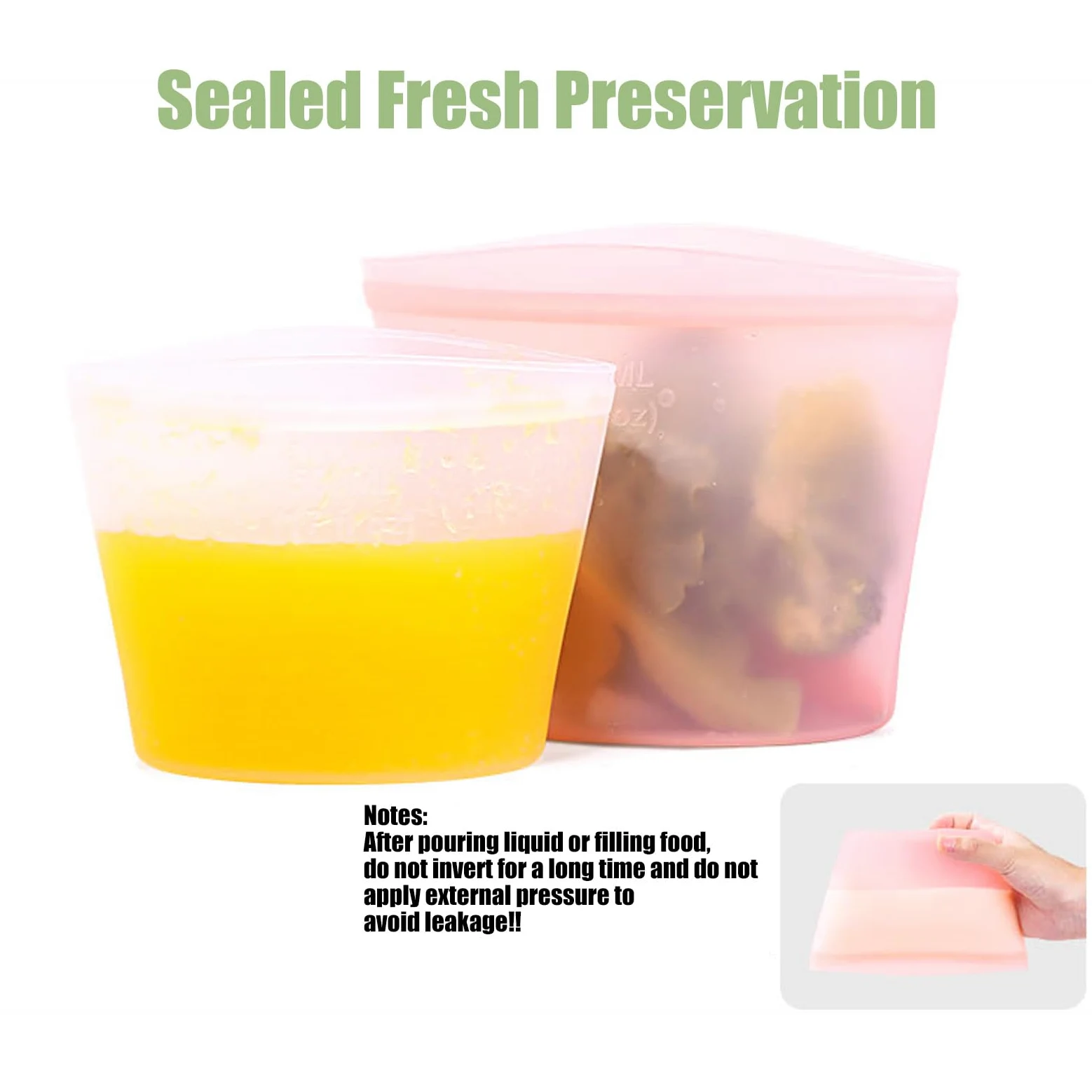 Bolsas de almacenamiento de silicona para sobras y refrigerios, 3 piezas, fáciles de limpiar y con cierre a presión, aptas para lavavajillas