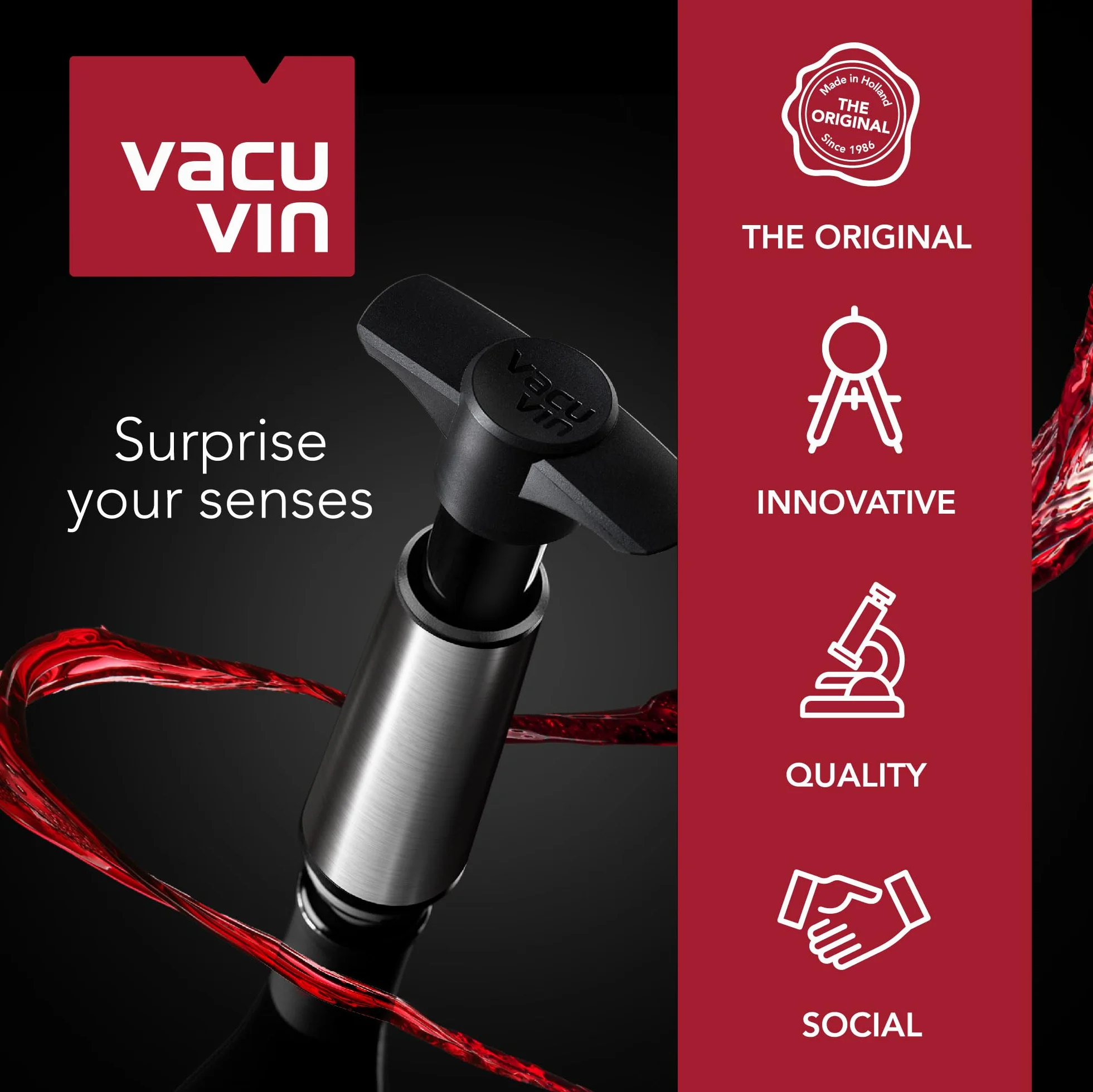 Vacu Vin Sacacorchos con alas, color plateado