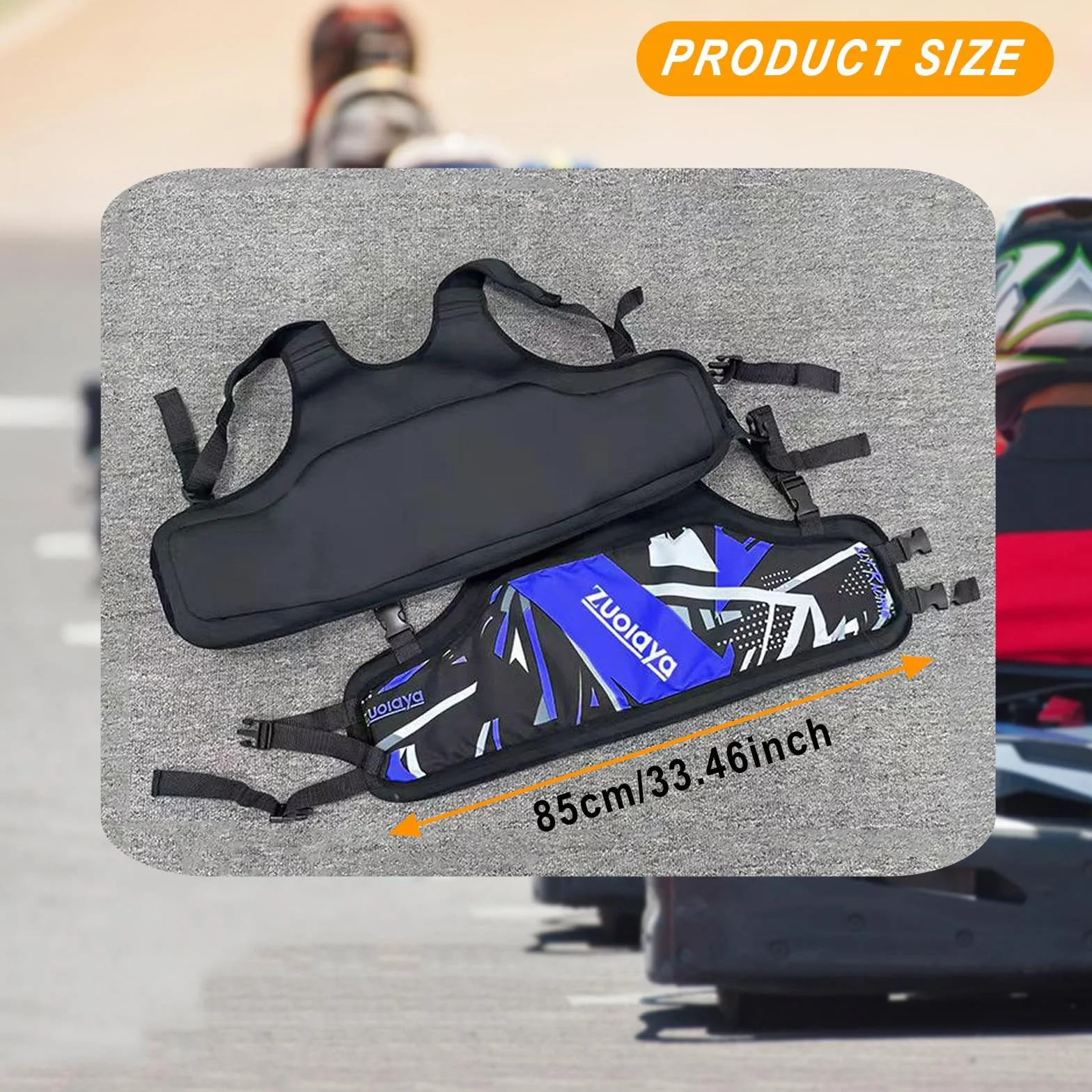 Protector de Costillas para Karting Chaleco Ajustable Transpirable Adulto Azul