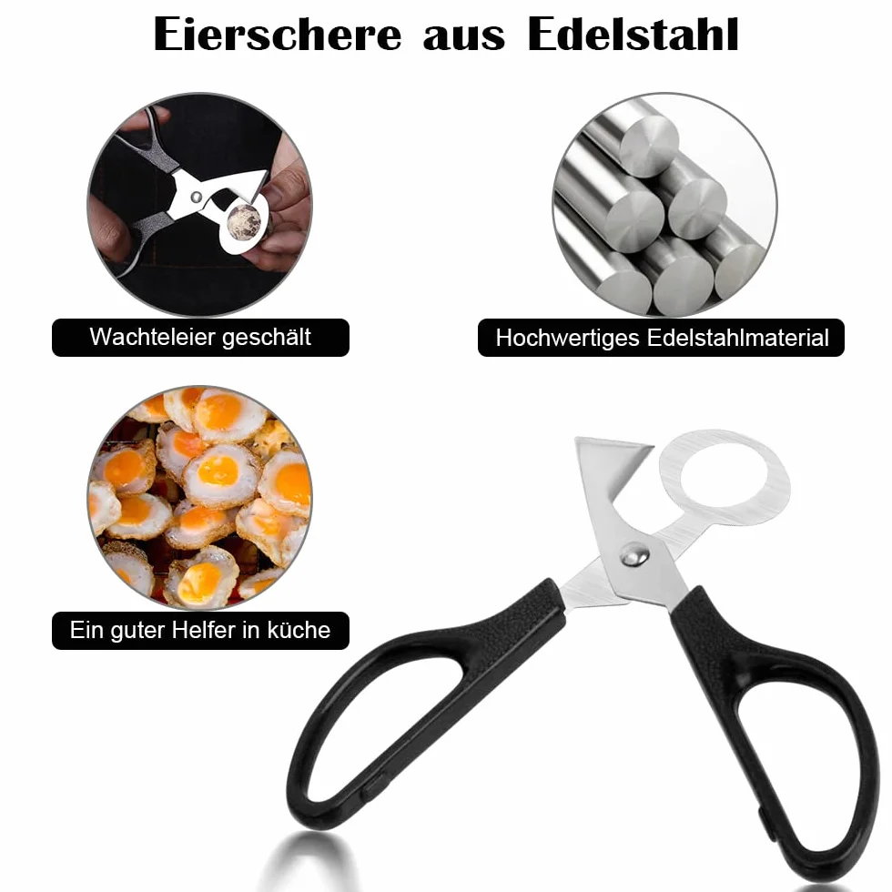 Tijeras Huevos Codorniz, Tijeras de Corte de Cáscara de Huevo de Acero Inoxidable, Utensilios de Cocina Abridor para Hogar Codorniz Huevos Tijeras Huevo Cortador