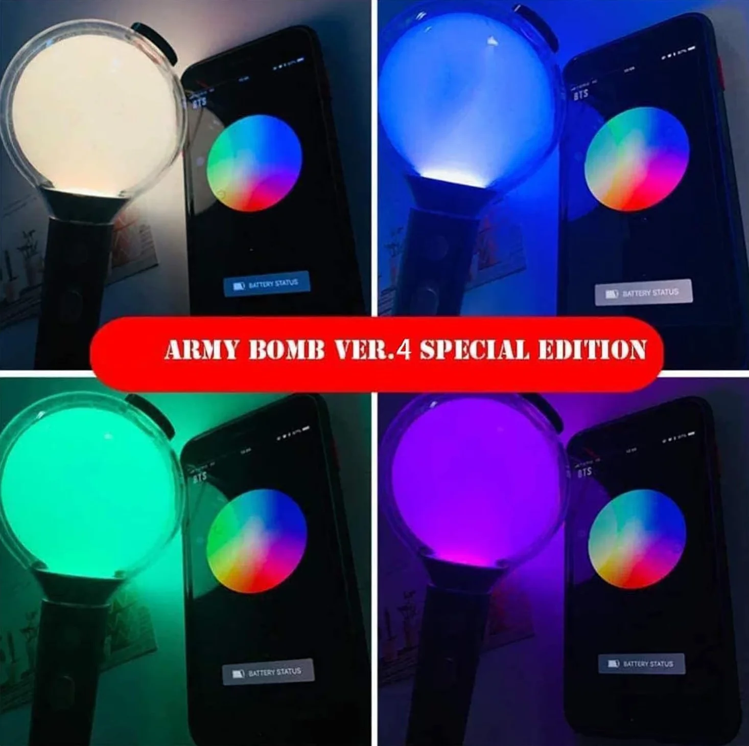 Bangtan Boys Army Bomb Ver.4 Official Lightstic BTS Bluetooth Soporte de luz de concierto