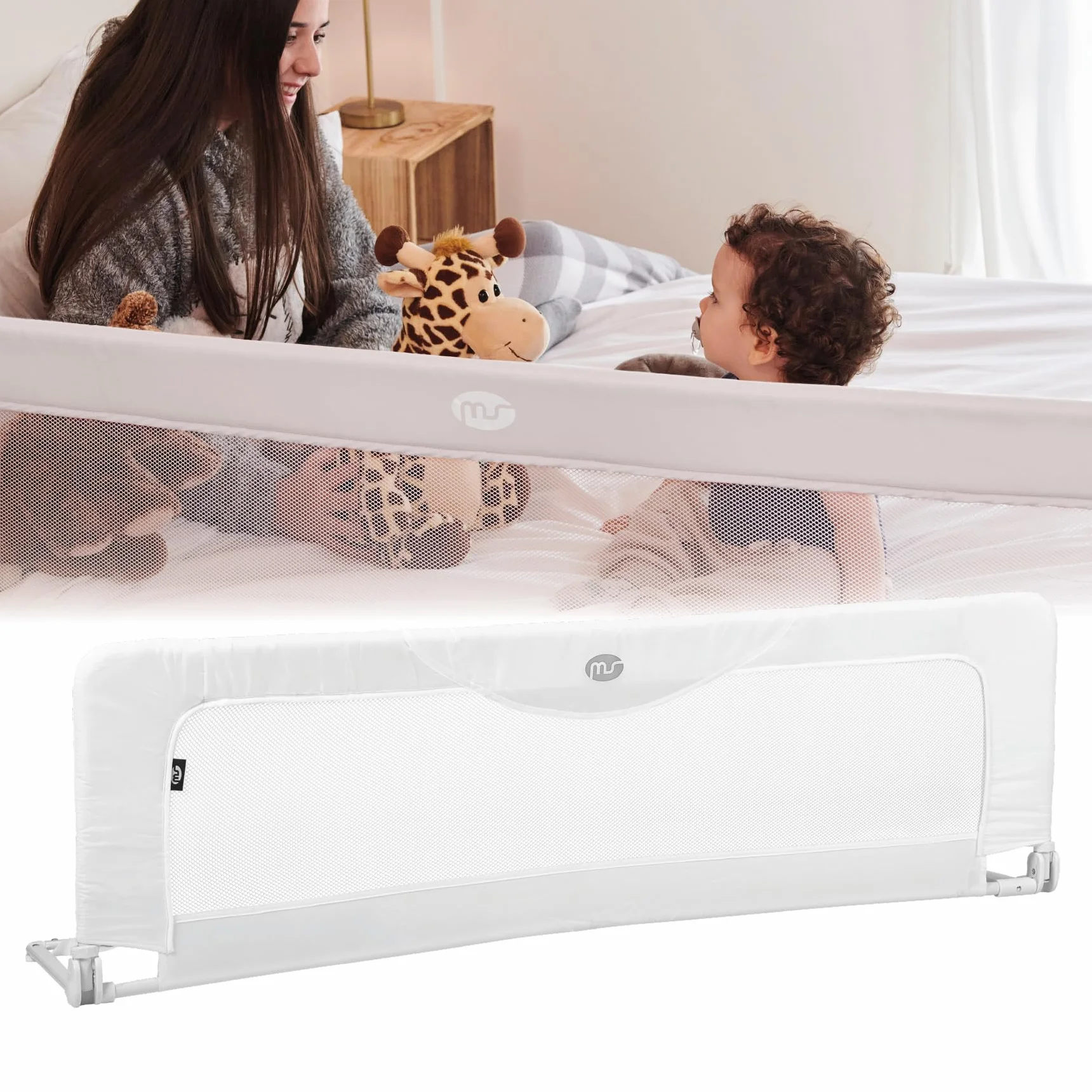 BabyWorld Barrera Básica Barandilla de Seguridad para Cama Infantil Plegable 150 cm
