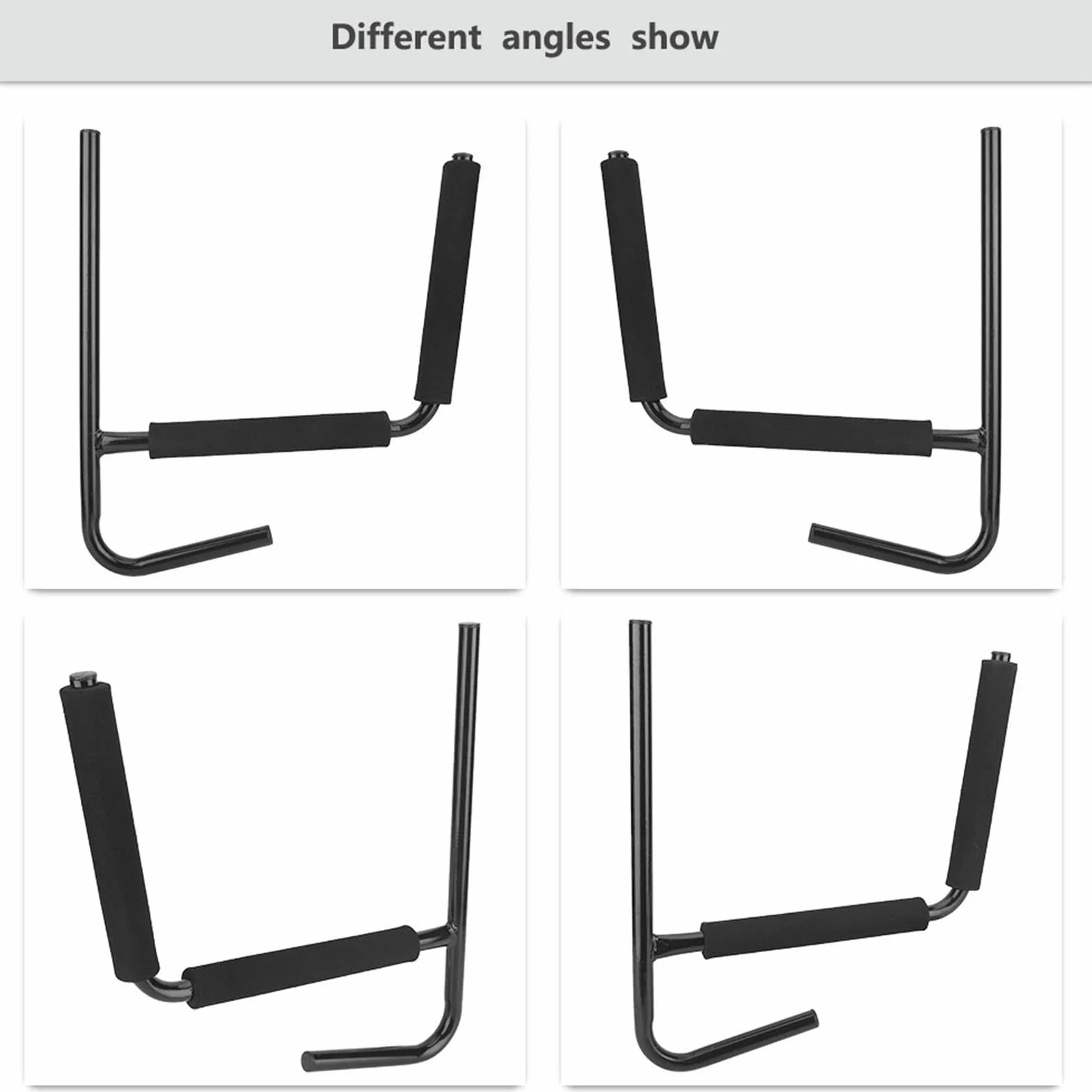 Soporte de pared para kayak 2 unidades negro plegable