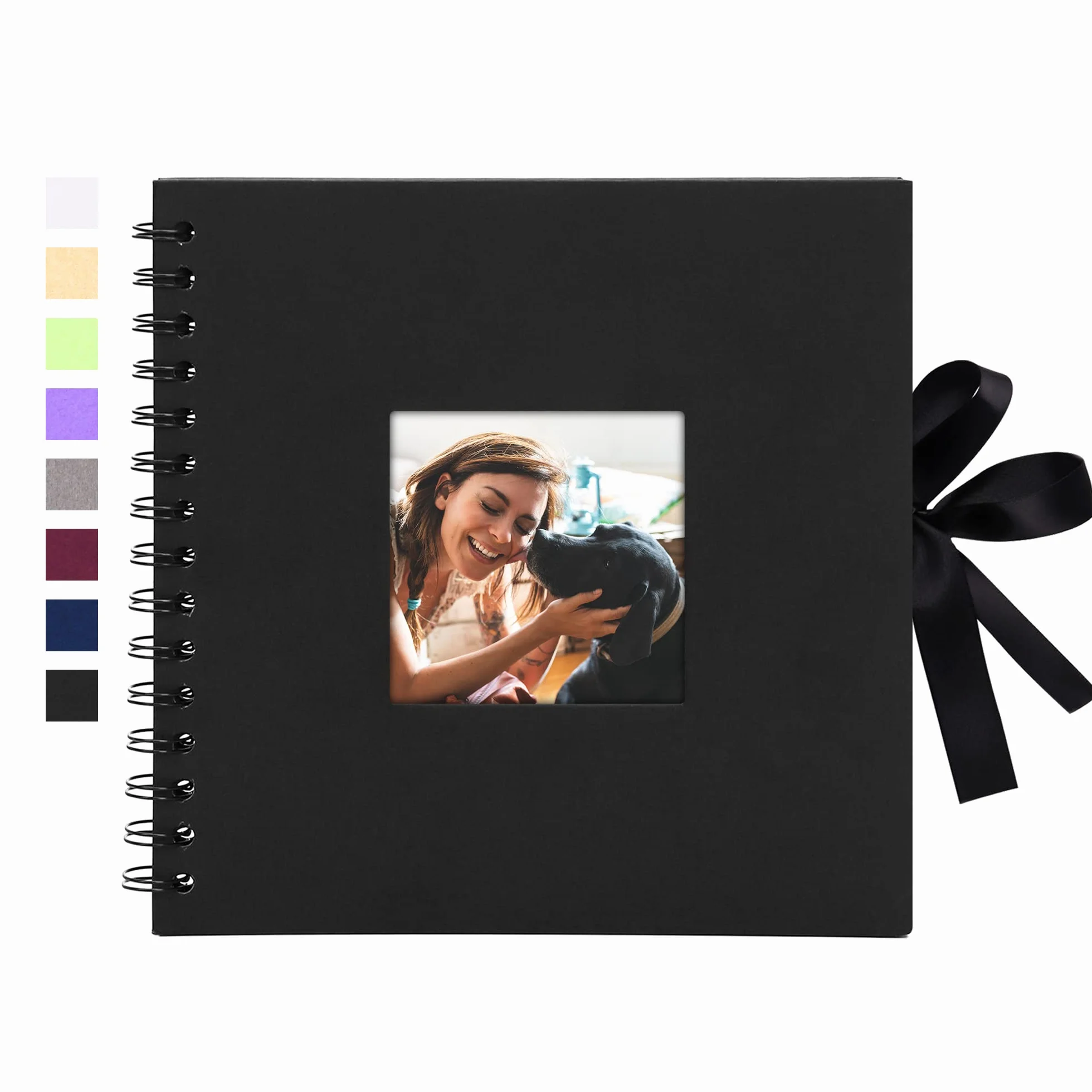 Vienrose Álbum Fotográfico de Álbum DIY Spiral Scrapbooking Álbumes de Recortes 20,5x20,5 cm 40 Páginas Negros Regalos de Valentino Boda Aniversario Nacimiento Bebé Cumpleaños y Recuerdos Familiares