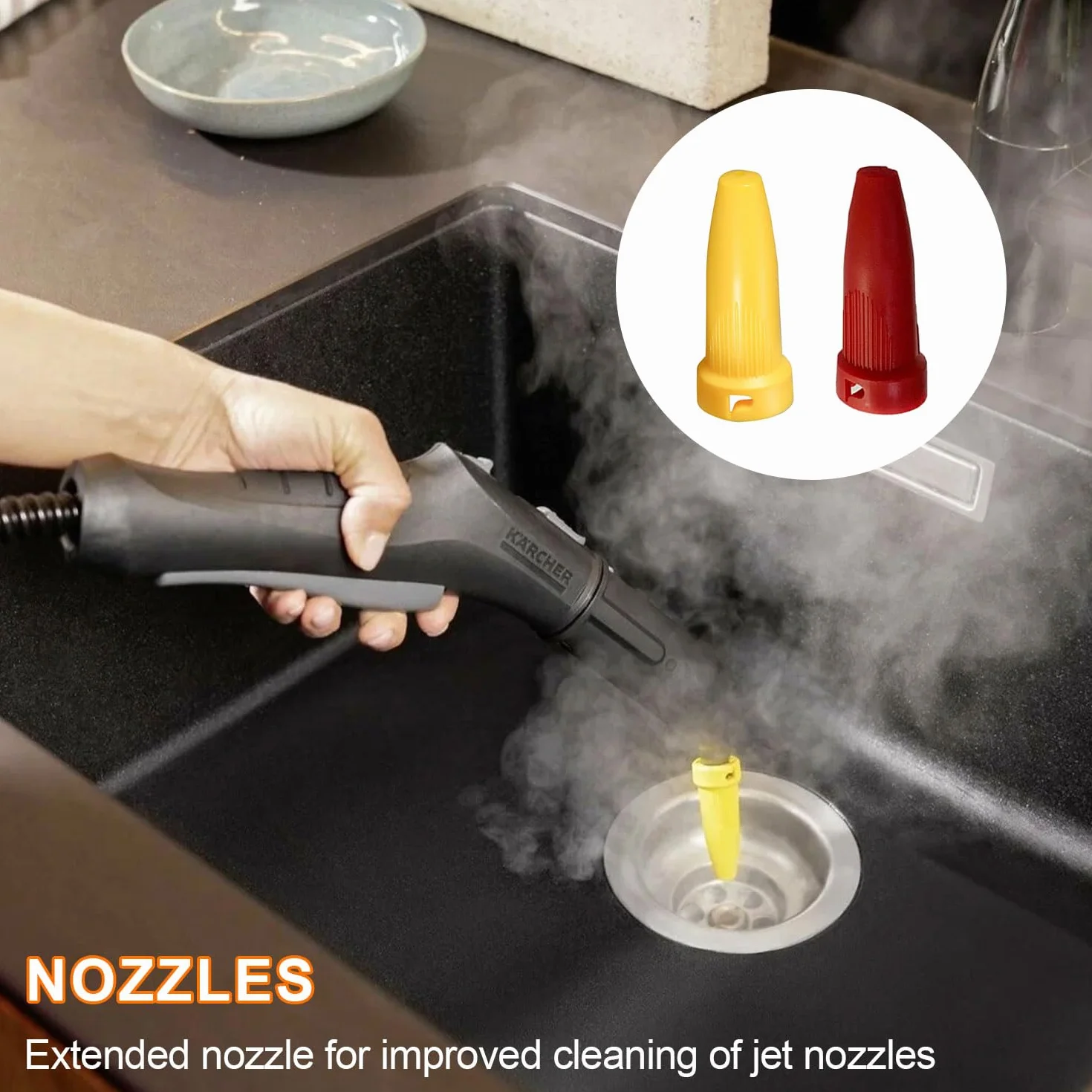 13 Limpieza a Vapor Accesorios, Compatible Con Karcher SC1 SC2 SC3 SC4 SC5，Contiene Juego De Cepillos Redondos Boquilla Ventana Escobilla De Goma Cepillos Conjuntos Repuestos