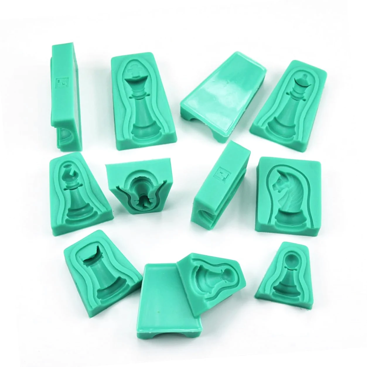 VANZACK 12 piezas Molde de Silicona Ajedrez para Chocolate y Repostería Creativas para Hornear Pasteles Moldes Seguros y Versátiles para Tartas Mousse y Gelatinas para DIY y Decoraciones