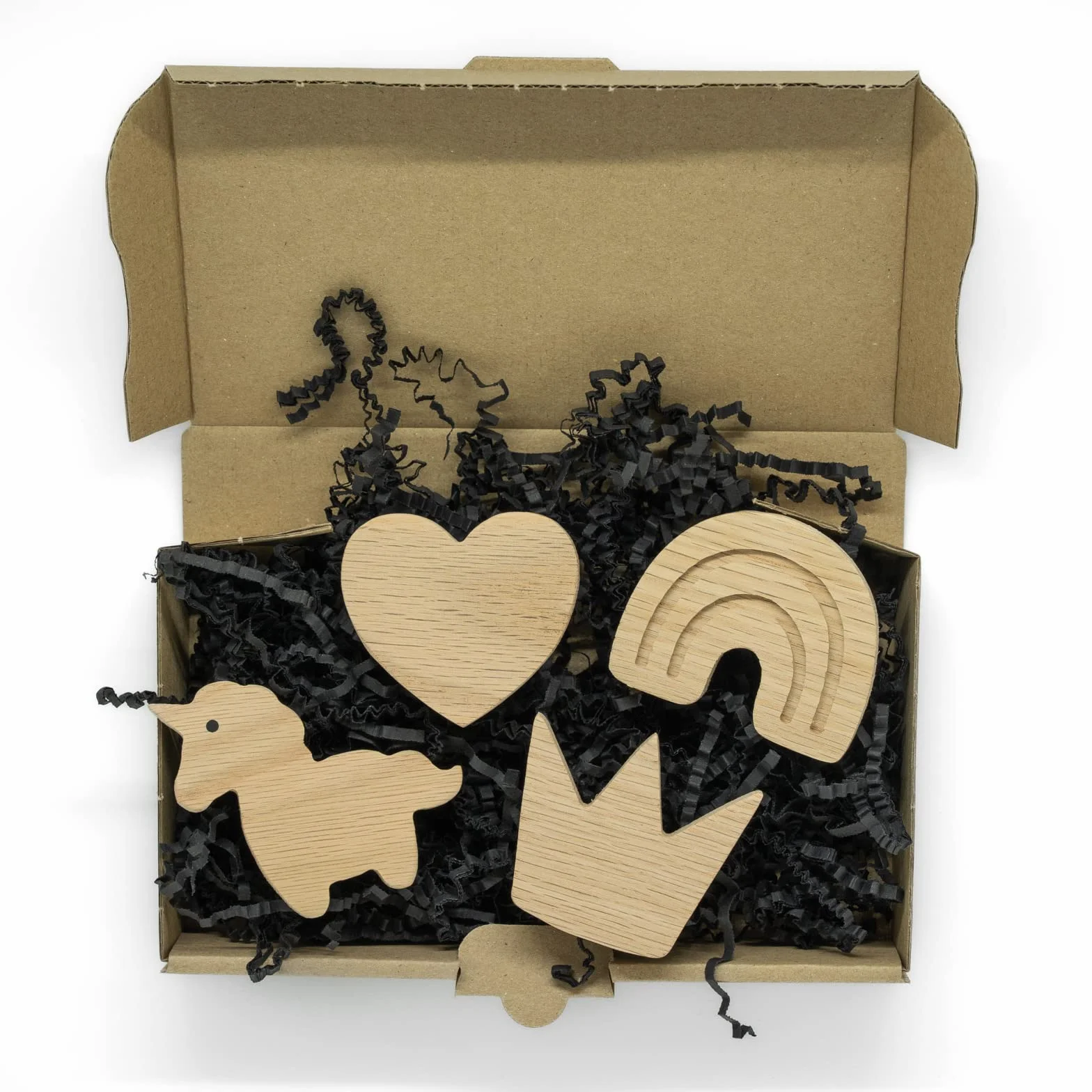 Tiradores de muebles con diseño de cuento de hadas, para muebles infantiles, de madera de roble sin tratar cómoda armario puerta habitación de los niños regalo (4 unicornio corazón arco iris corona)