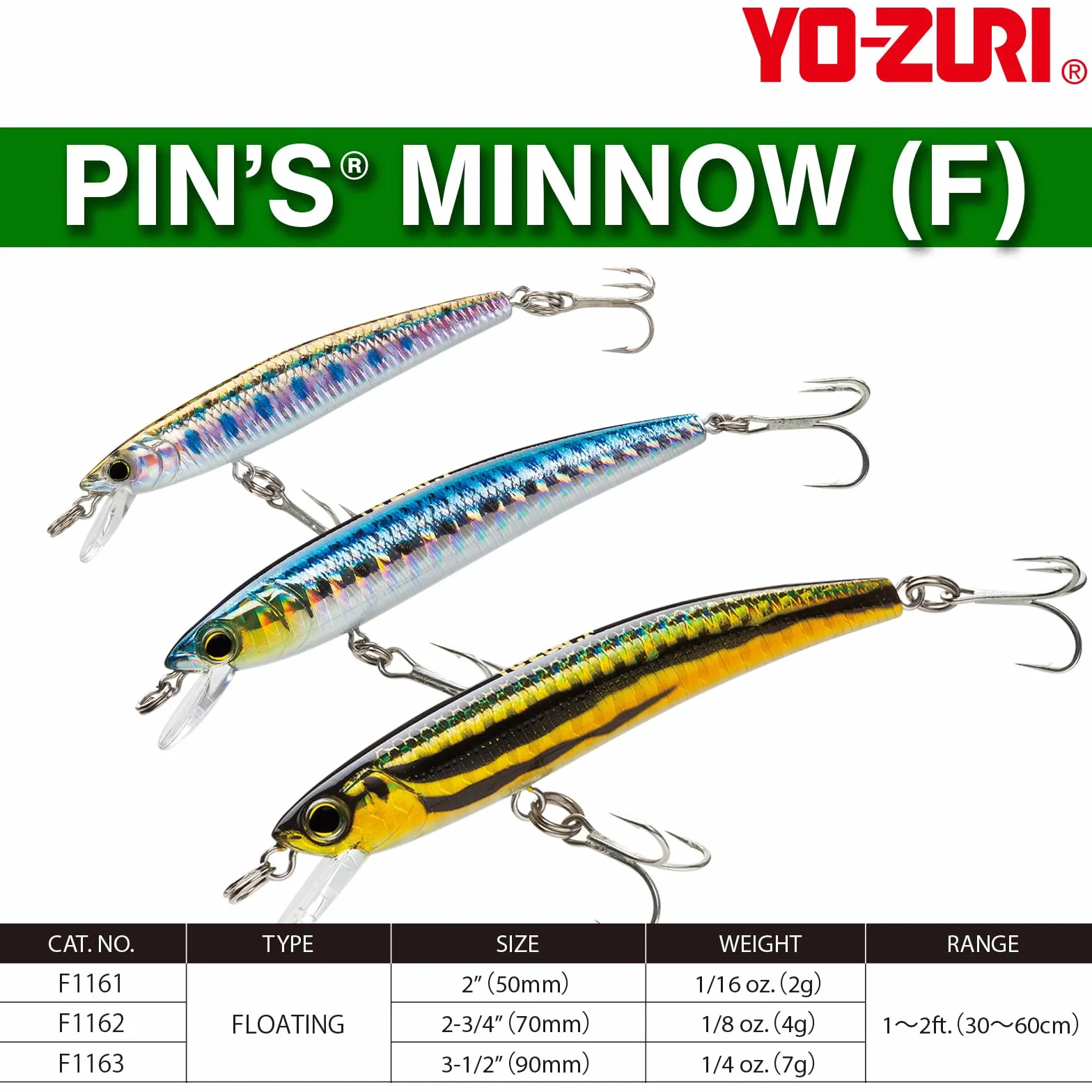 Yo-Zuri F 1163 Pins Minnow Floating Diver Lure