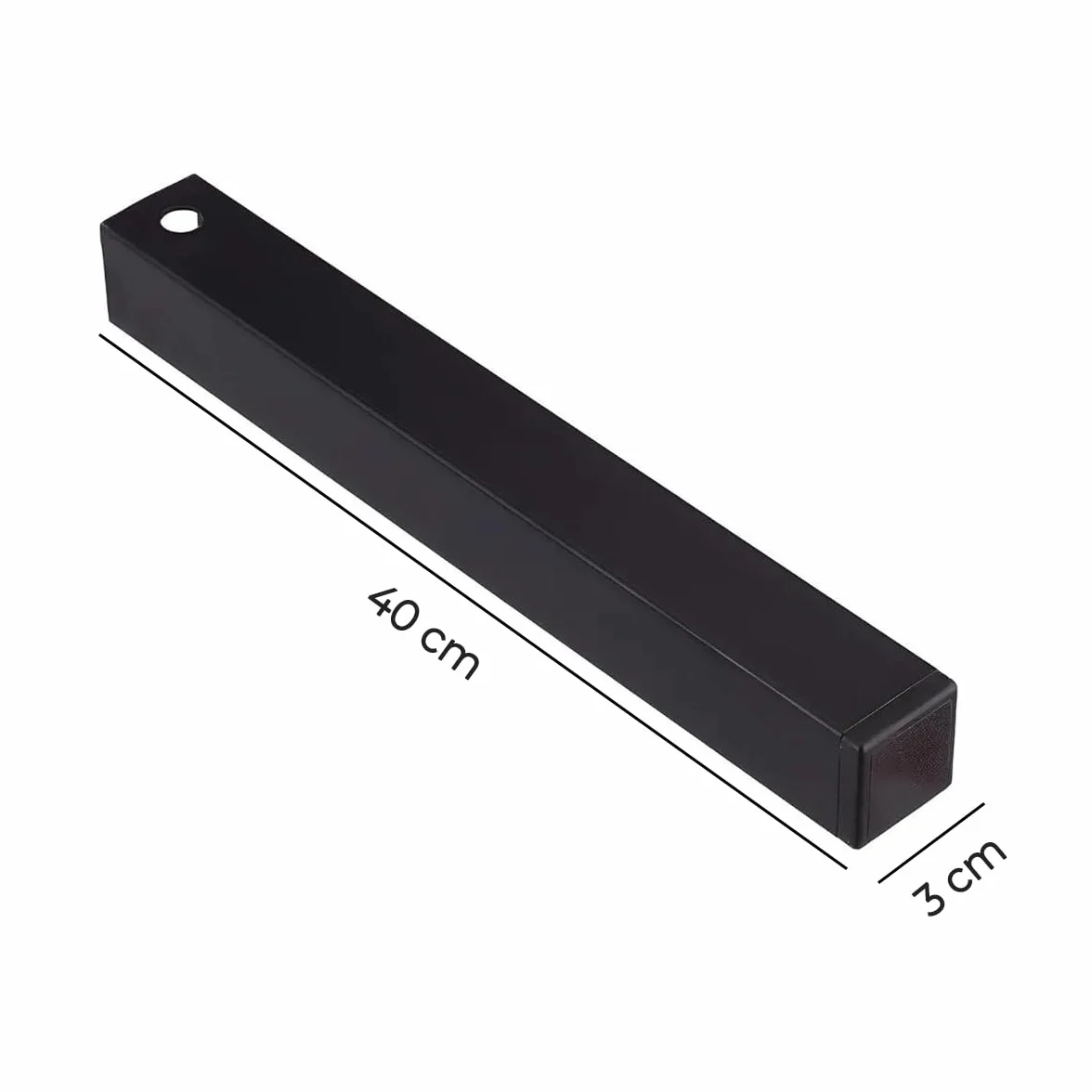 Juego de 4 Patas Somier Metálico sin ruedas, de color Negro - Altura 40 cm x 3 cm