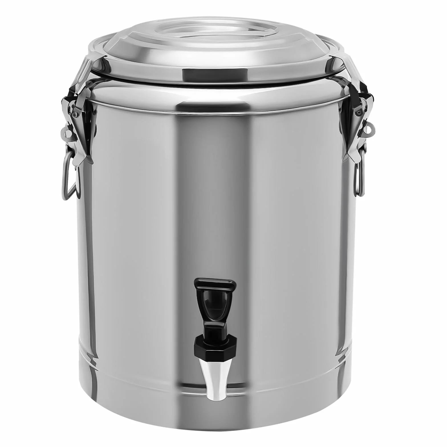 Recipiente de cereales de acero inoxidable 201, 14 l, cubo aislado con grifo, recipiente de transporte térmico de acero inoxidable para especies, fiestas y picnics