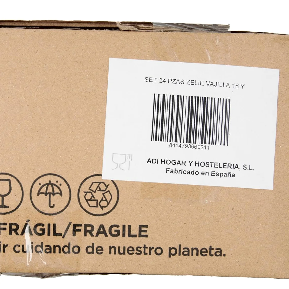 Arcopal Vajilla Zelie de vidrio opal, 24 piezas con tazas | Blanco, incluye 18 platos y 6 tazas de vidrio opal de 29 cl, apta para microondas
