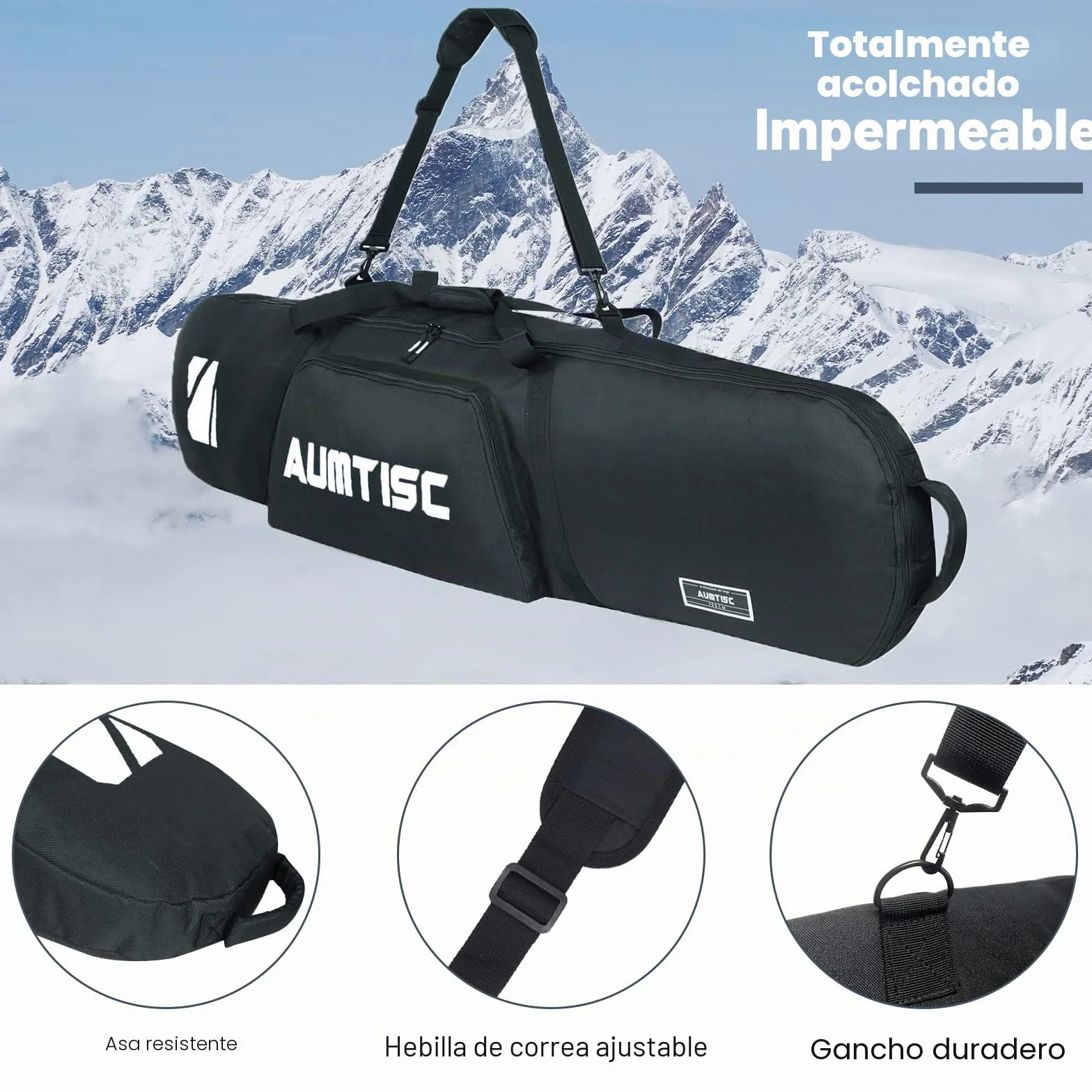 AUMTISC Bolsa de Snowboard Acolchada para Viaje Largo