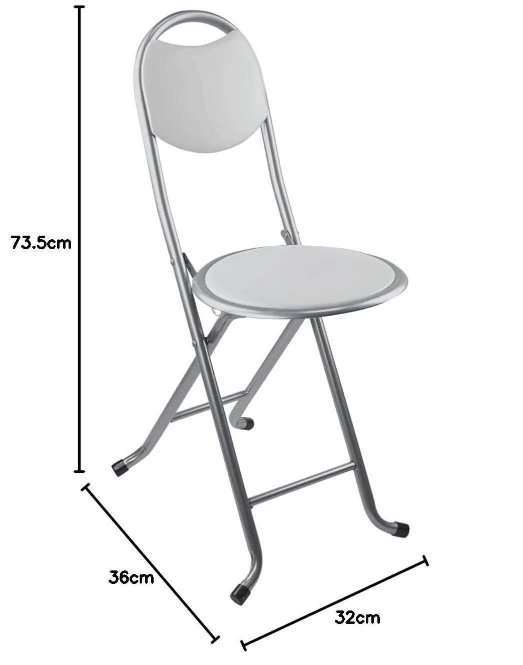 7H SEVEN HOUSE Taburete Plegable con Respaldo 32x36x73.5cm 7house