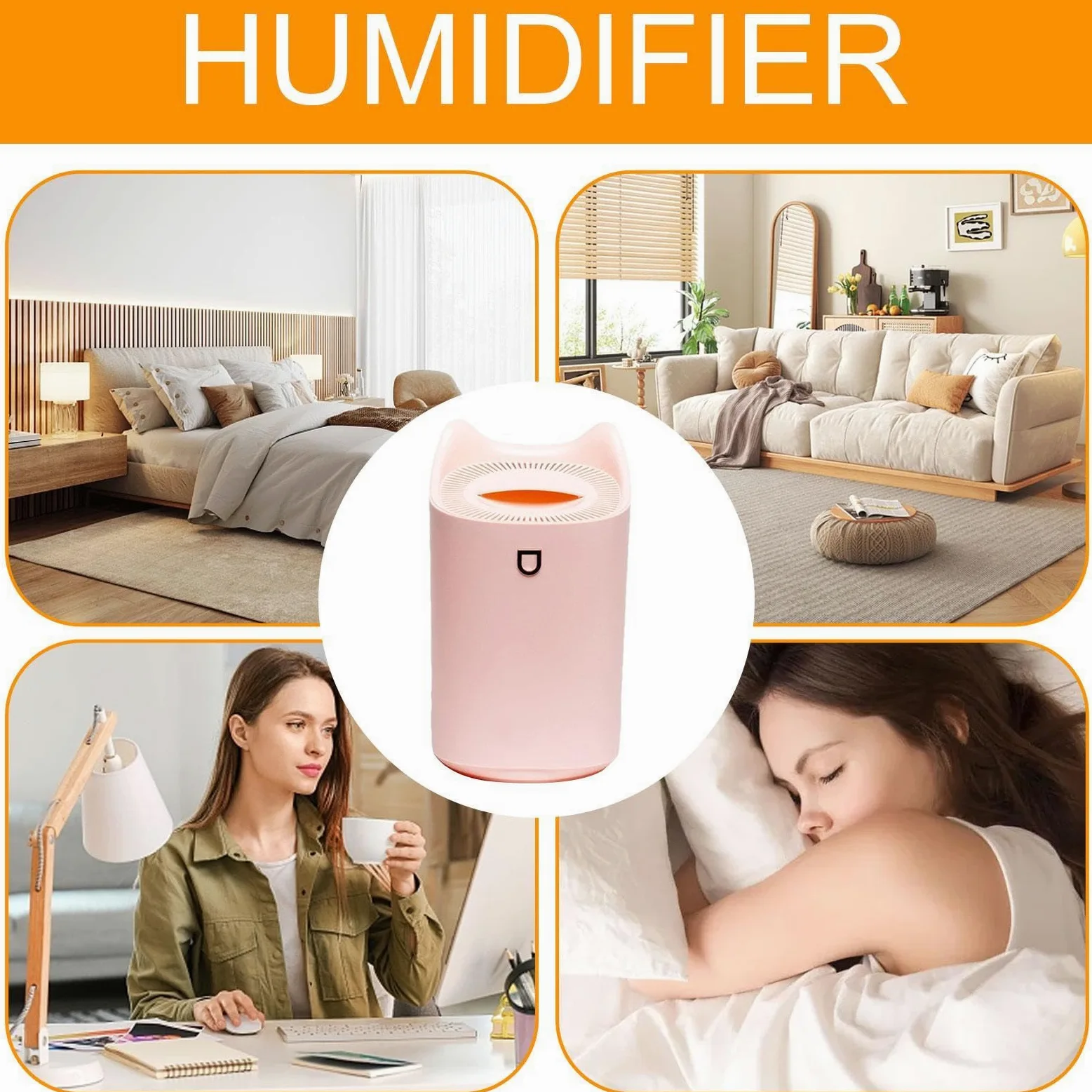Humidificador personal, tanque de agua de 3 litros, aparato personal con 3 modos de niebla | Humidificadores portátiles para viajes, habitación, oficina, dormitorio, interior, guardería, mesita de noche, viajes