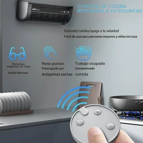Aire acondicionado portátil con carga inalámbrica, instalación montada en la pared para cocina, dormitorio y oficina