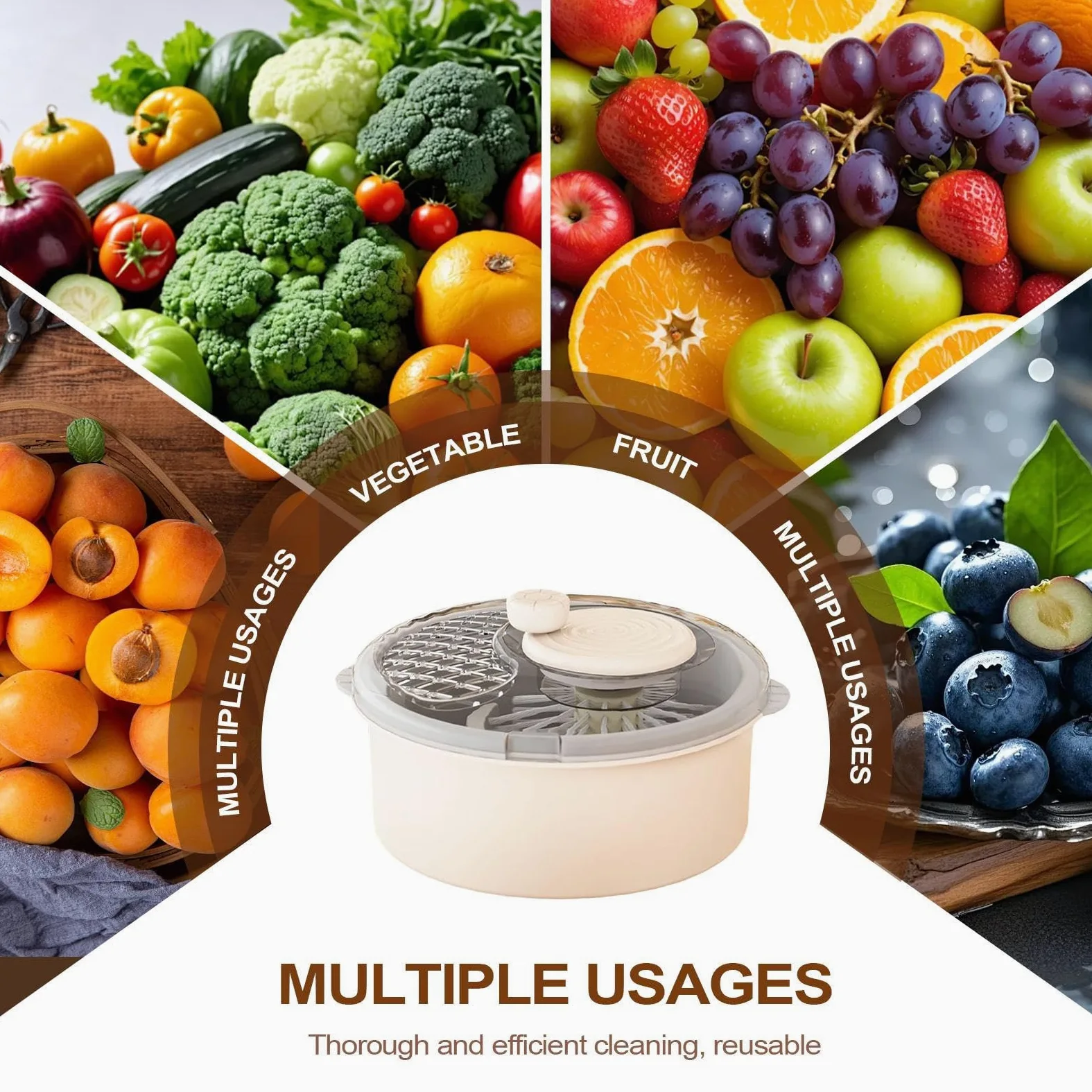 Centrifugadora para ensaladas - Secador de cocina giratorio, para verduras | Para la preparación de comidas Bayas Productos frutas y hortalizas Alimentos de cocina Lechuga Ensalada Fresa