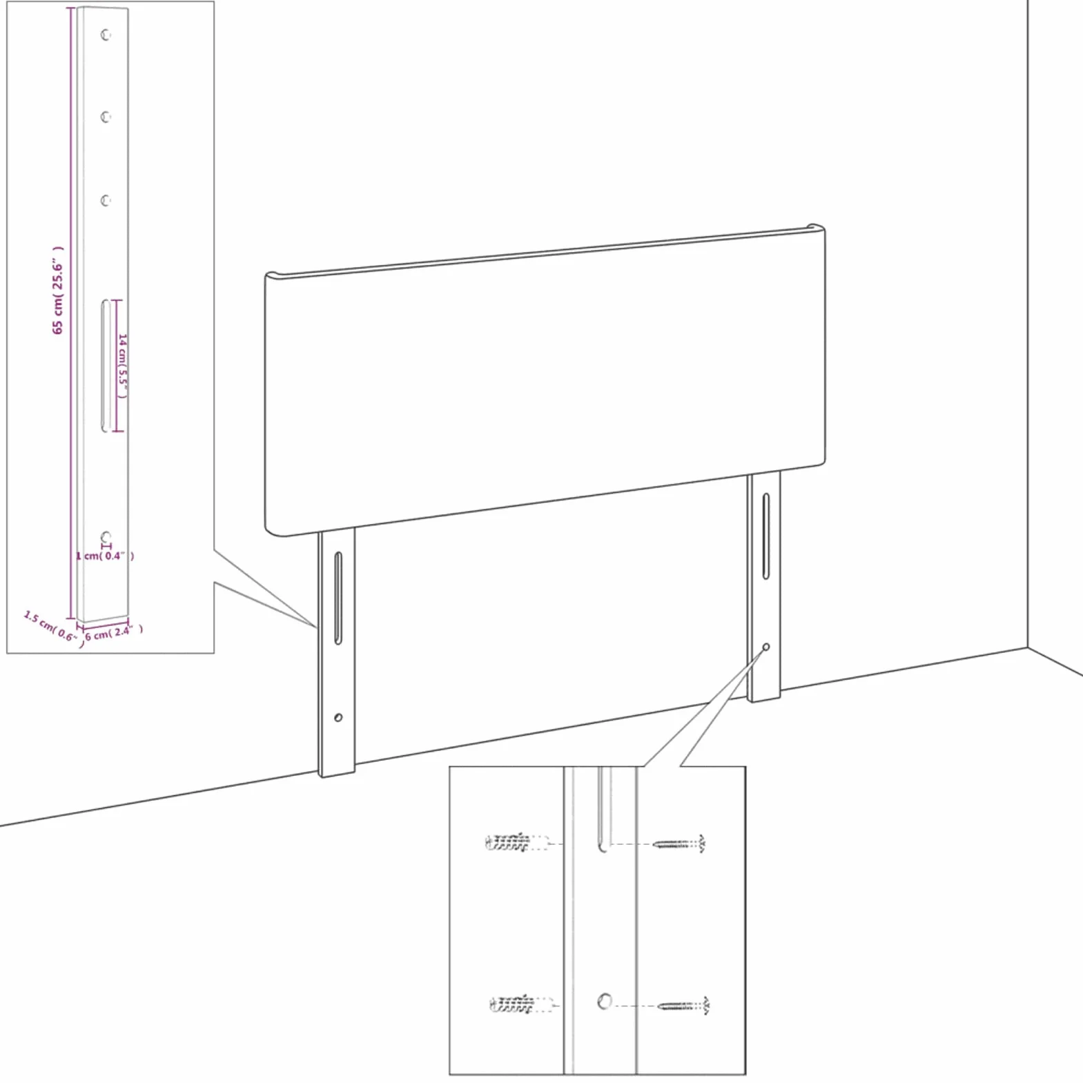 LAPOOH Cabecero con LED, Cabeceros Cama, Cabeceros Moderno, Cabezales Cama, Muebles Habitacion, Mueble Cabecero,Cama Cabeza, Cuero sintético Negro 160x5x78/88 cm