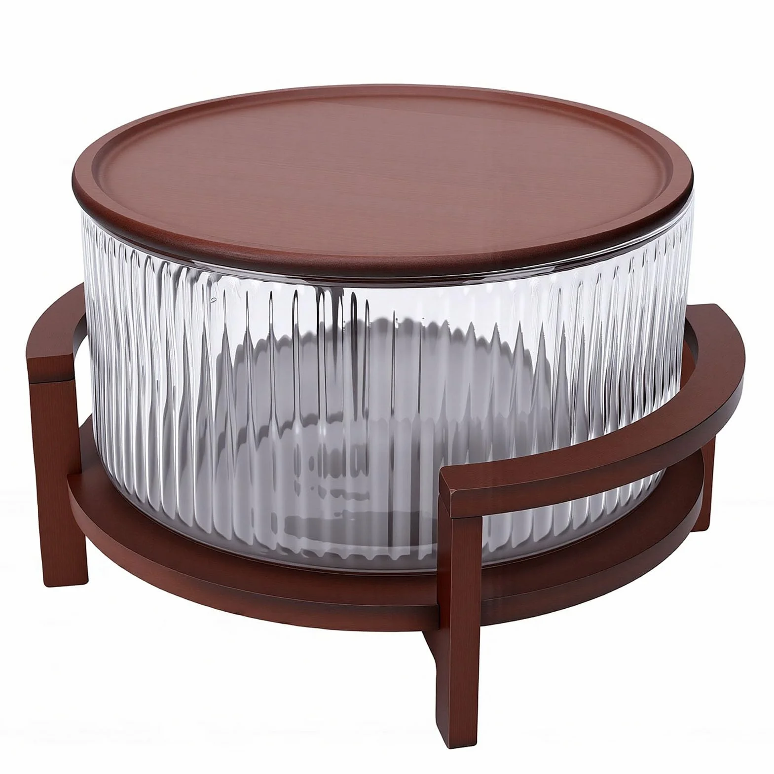 Topiky Ensaladera de Vidrio con Soporte y Tapa de Madera, Ensaladera de Vidrio Decorativa de 4,3 L, de Grande para Cenas Familiares, Fiestas, Reuniones