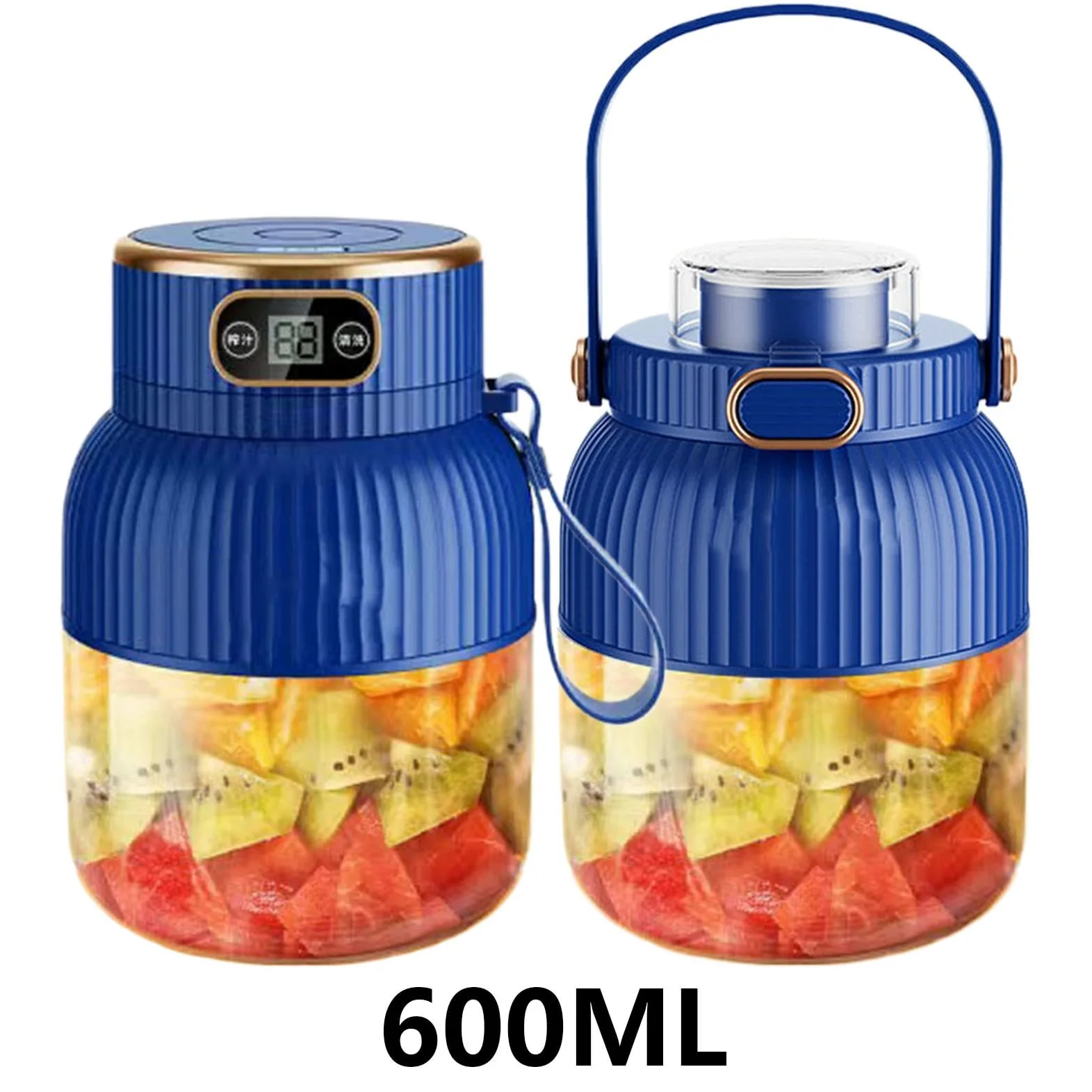 Licuadora exprimidora portátil, máquina exprimidora recargable por USB | exprimidor personal para diario, batidoras al vacío de 600 ml ideales para batidos y batidos posteriores al entrenamiento