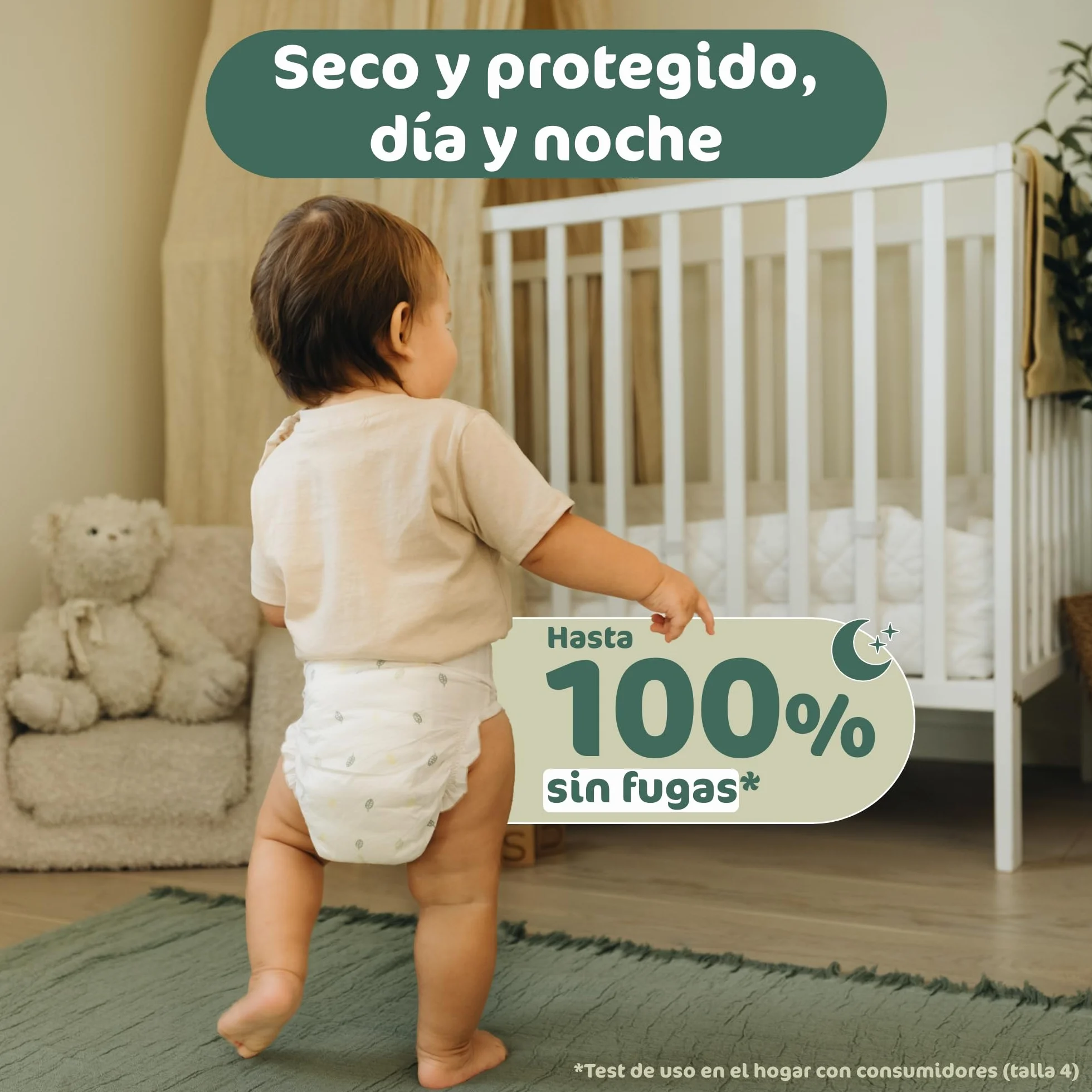 Naty BioEmbrace Pañales Bebé Talla 4 (7-18 kg) 88 unidades Protección antifugas Suavidad vegetal Sin cloro