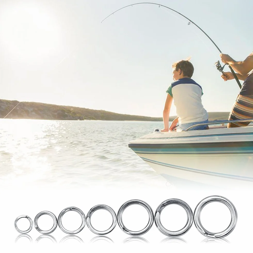 Anillos Divididos de Pesca de Acero Inoxidable 50 Uds. Conectores para Llavero