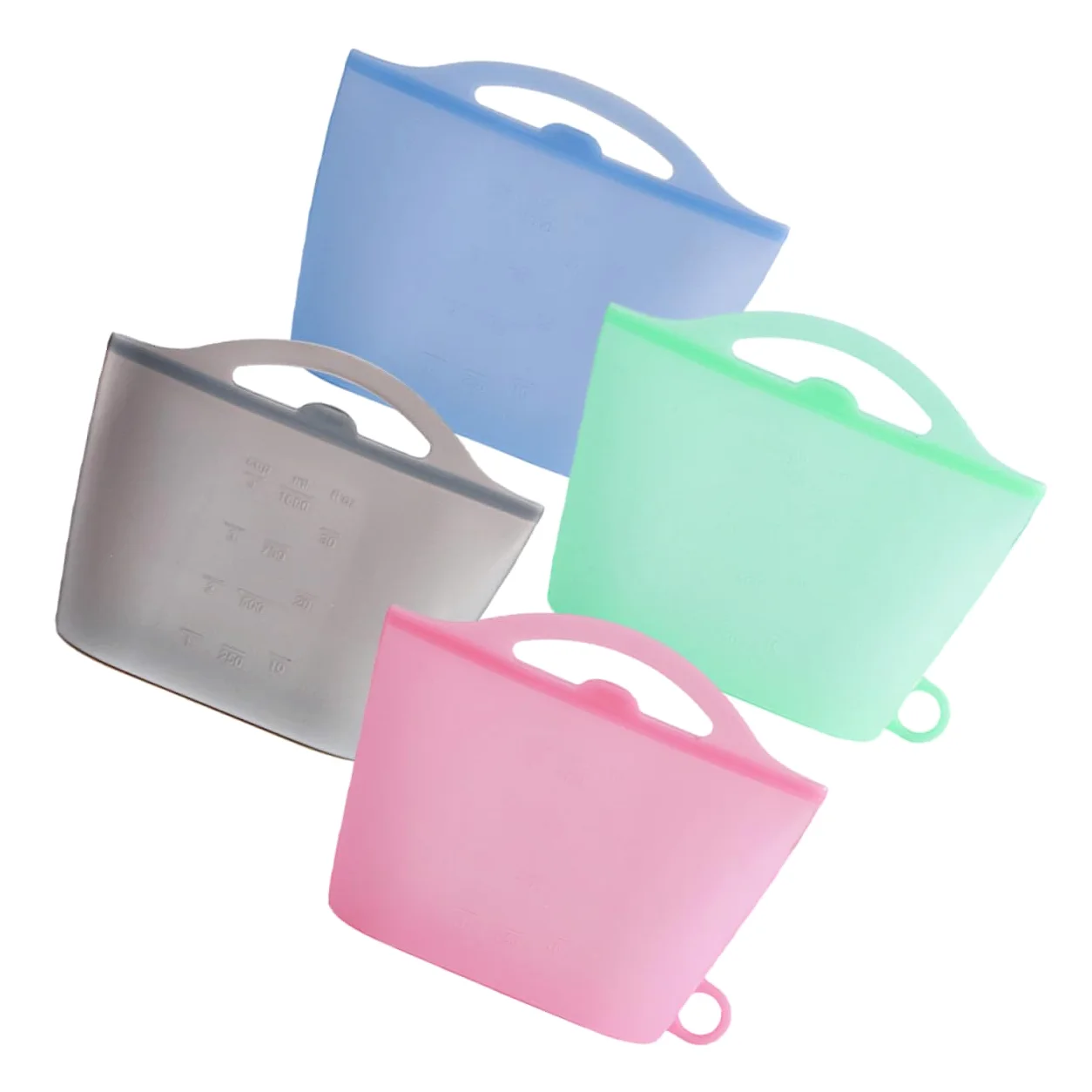 MAGICLULU Bolsas de Silicona para Alimentos 4 Piezas 1000ml Reutilizables | Cierre Hermético, Silicona de Grado Alimentario, Aptas para Congelación y Conservación, Formato Práctico