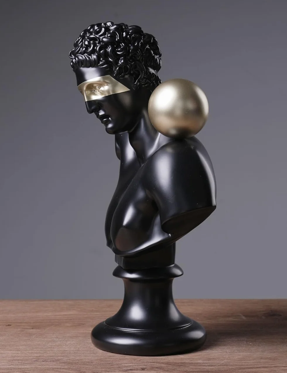 Busto Griego Figura Abstracta Escultura Estatua Moderna Decoración Interior Hogar Regalo para Parejas Amigos Amantes Negro 35cm