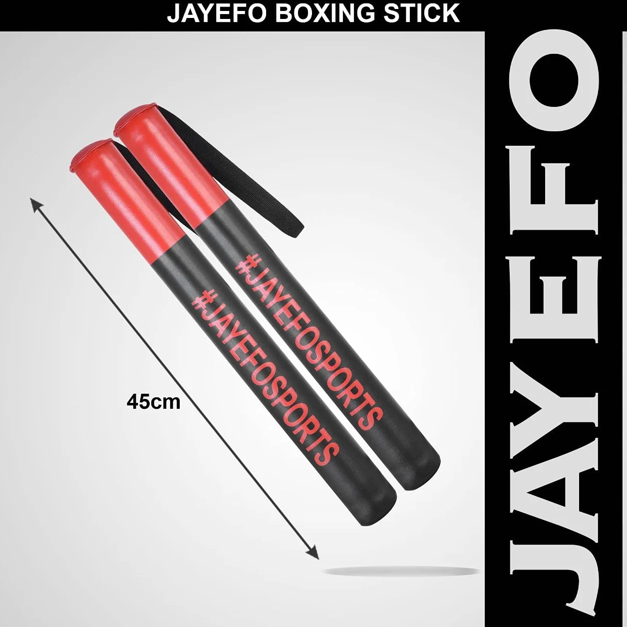 JAYEFO Bastones de Entrenamiento de Boxeo MMA (Negro/Rojo)