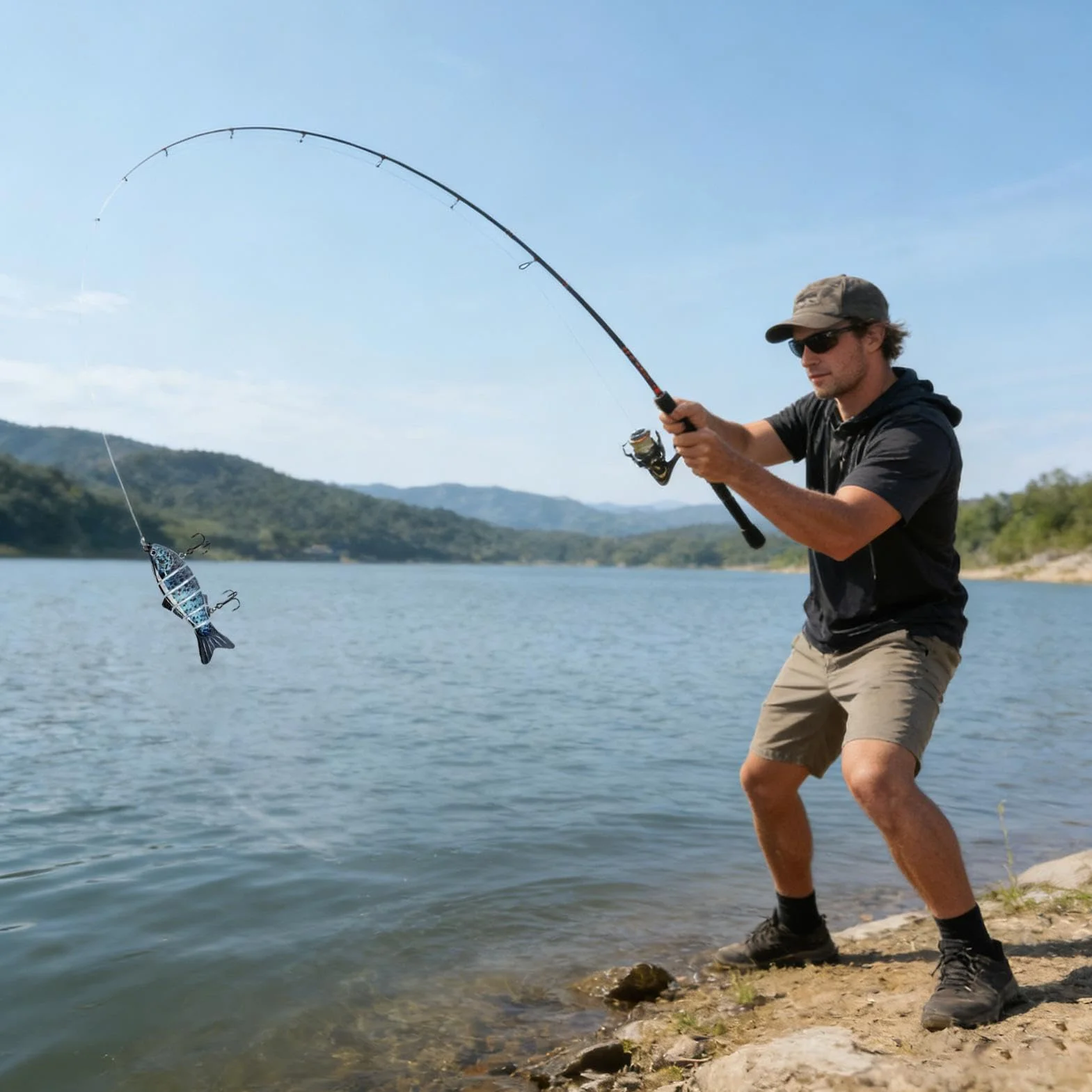 Señuelos para Black Bass, Equipo de Captura con Diseño de 6 Segmentos | Señuelo Duro para Pesca de Bass