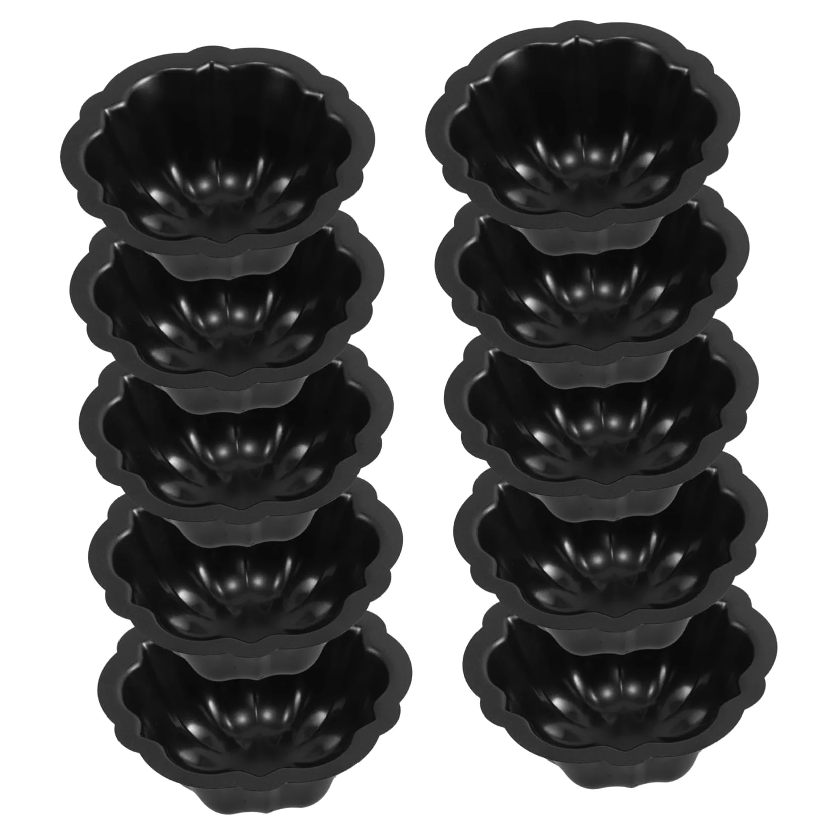 Molde para Hornear Mini Pasteles 10 Piezas de Acero al Carbono Negro | Formas de Dibujos Animados , Ligero y Fácil de Guardar , para Cumpleaños y Fiestas Antiadherente