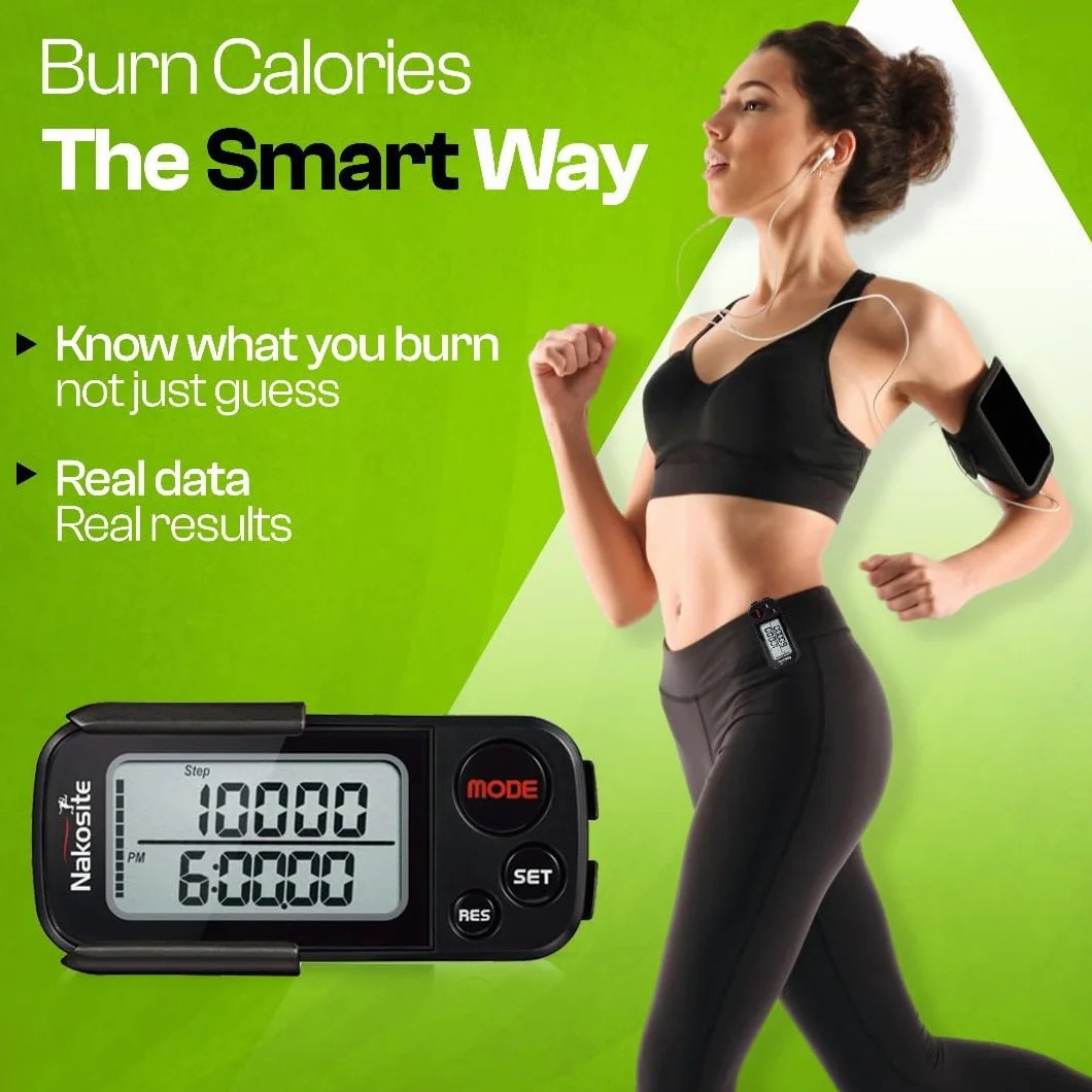 Podómetro 3D preciso con clip y correa, rastreador de actividad Bluetooth, contador de calorías, para mujer, hombre, niños