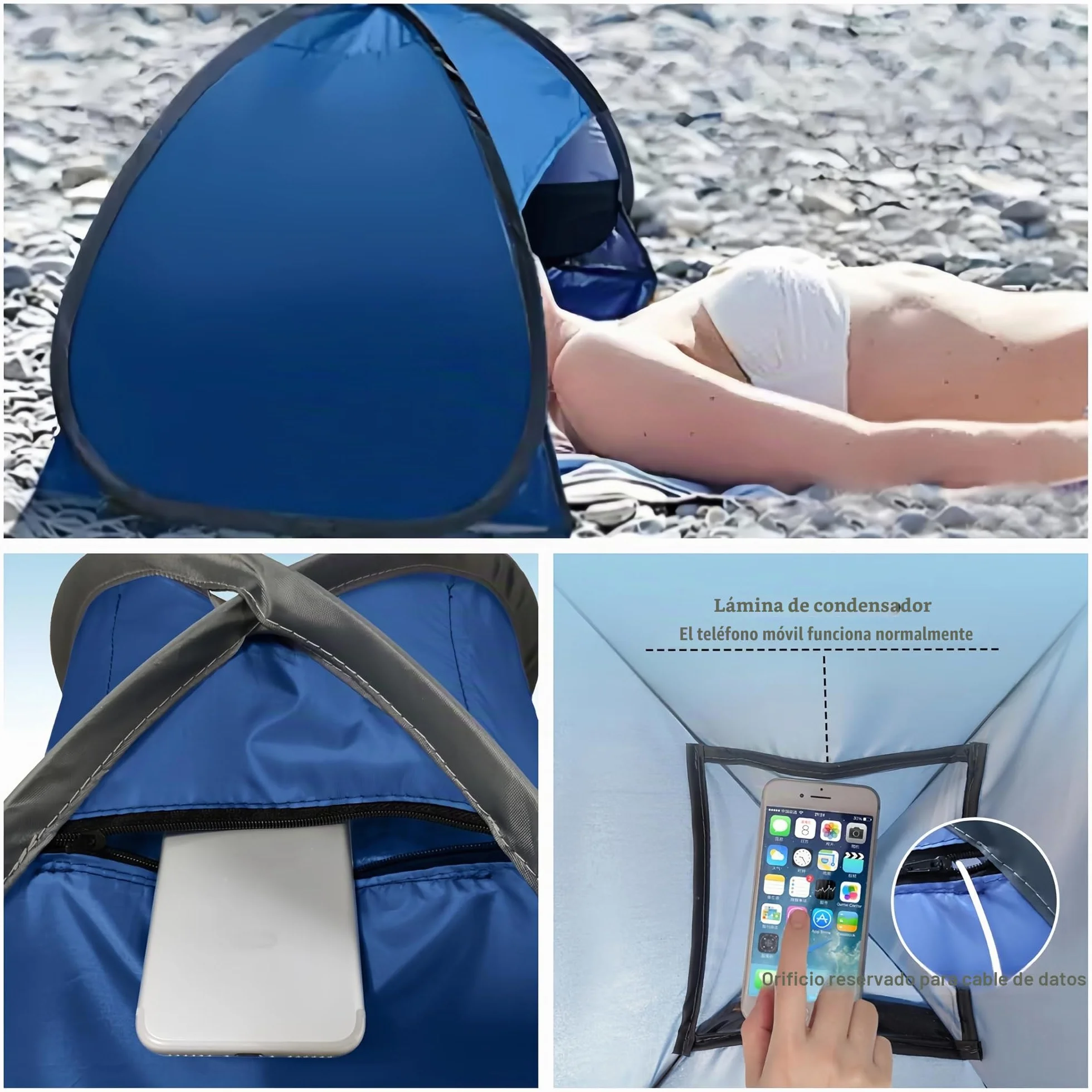 Parasol Portátil y Tienda de Campaña Automática para Playa Protección Solar