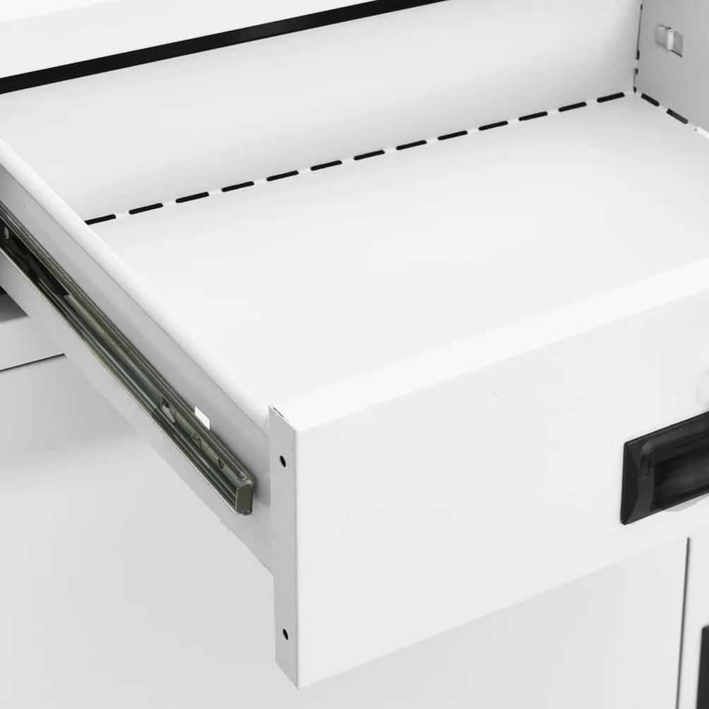 vidaXL Armario de Oficina Mueble Archivador Cajonera Almacenamiento Archivos Documentos Organizador Universal de Acero Blanco 90x40x102 cm