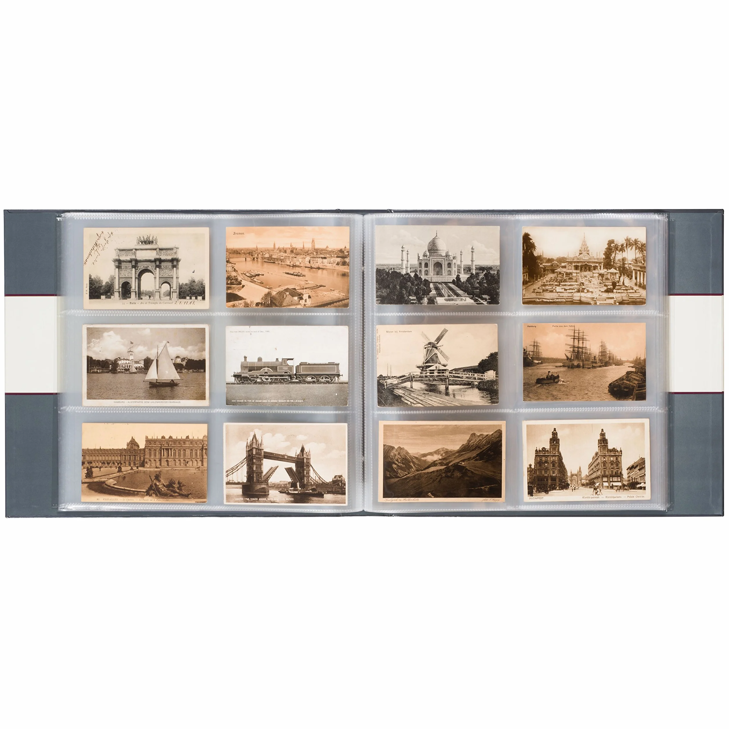 Leuchtturm 348003 Álbum de colección - Álbum de Postales para 600 Postales históricas con 50 Fundas Transparentes encuadernadas