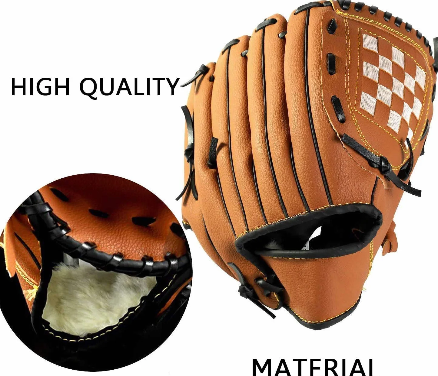 Guante de béisbol Jarra Softball Mano Izquierda Suave PU con 1 Pelota para niños Adolescentes Adultos