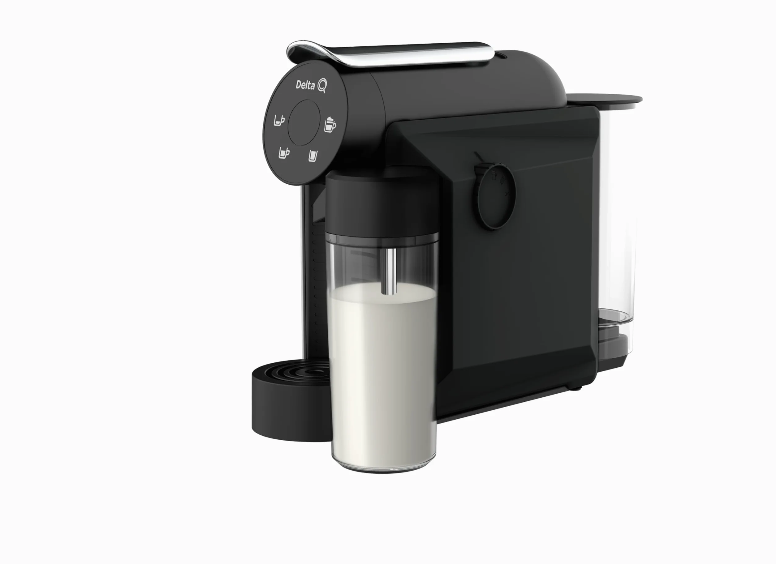 Delta Q MiniMilkQool Negra - Cafetera para cápsulas Depósito para leche. Compacta Versátil y Minimalista - Fácil de usar
