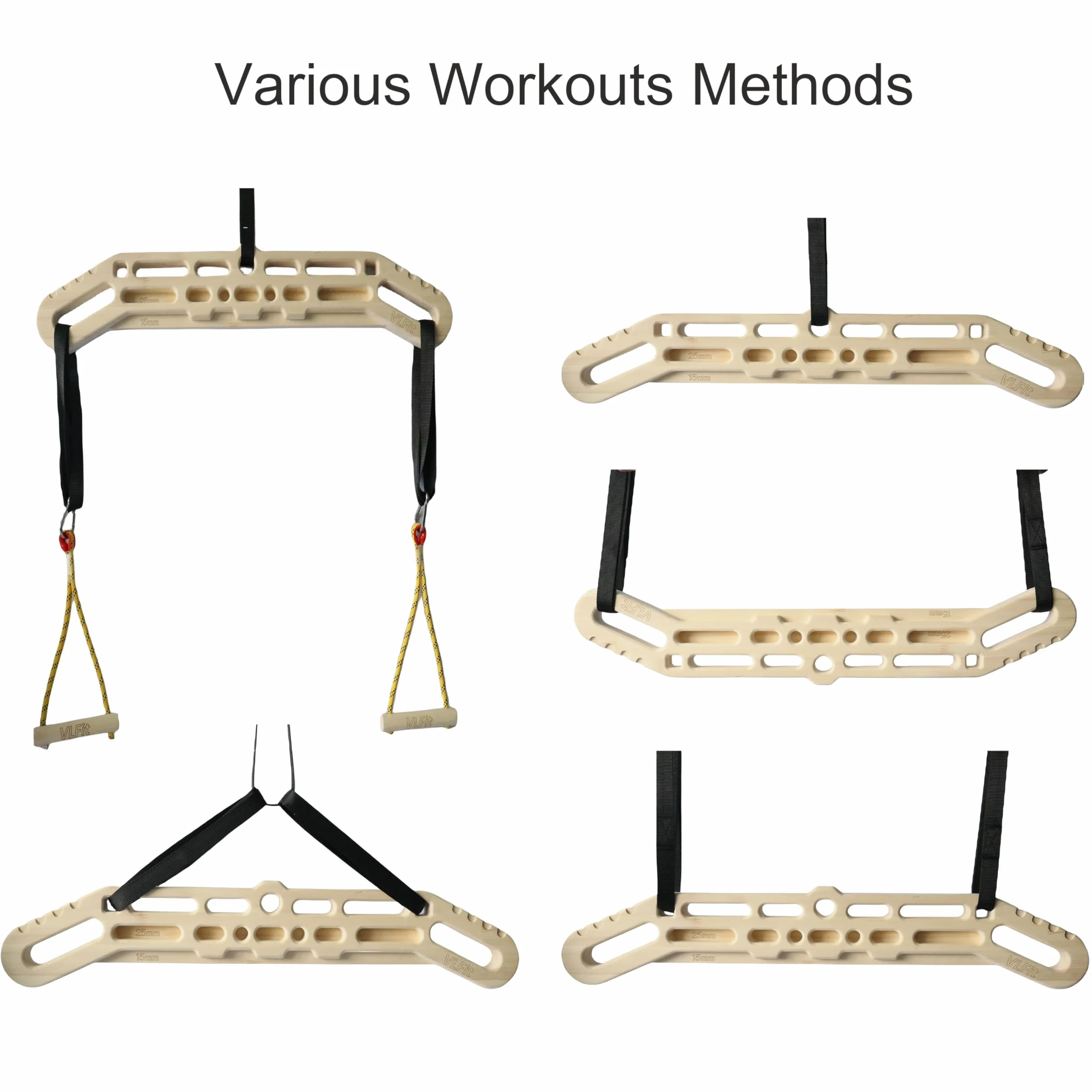 VLFit Hangboard Madera Entrenamiento Suspensión Escalada Roca Fuerza Agarre Dedos