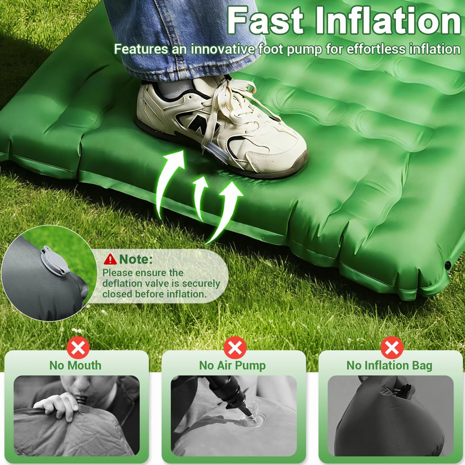 JATEKA Colchoneta Hinchable Ultraligero de 14 cm con Almohada para Camping, Viajes, Playa