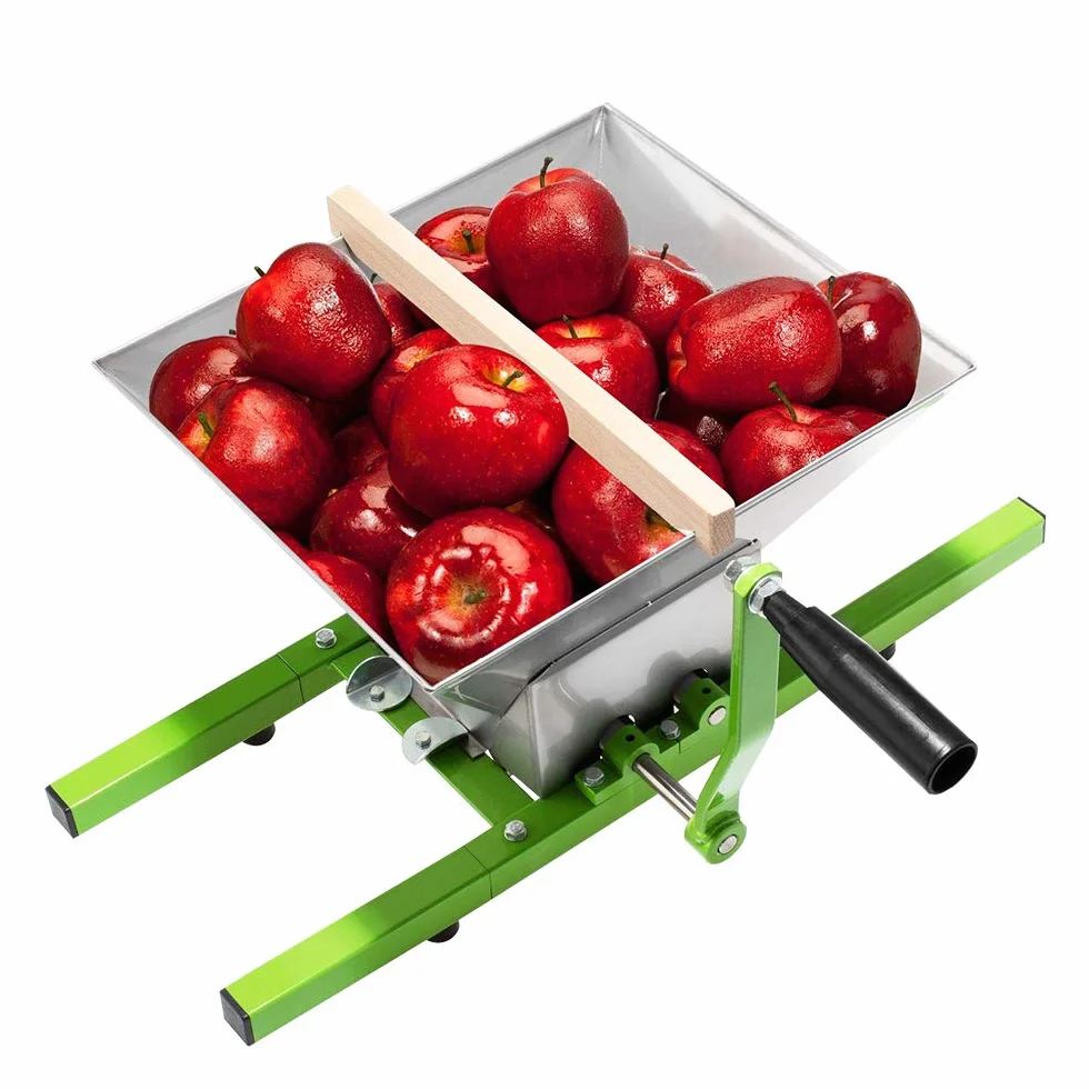 LZQ Molinillo de fruta de acero inoxidable, 7 L, para manzanas, prensador de uvas, molinillo de puré, triturador de frutas con manivela