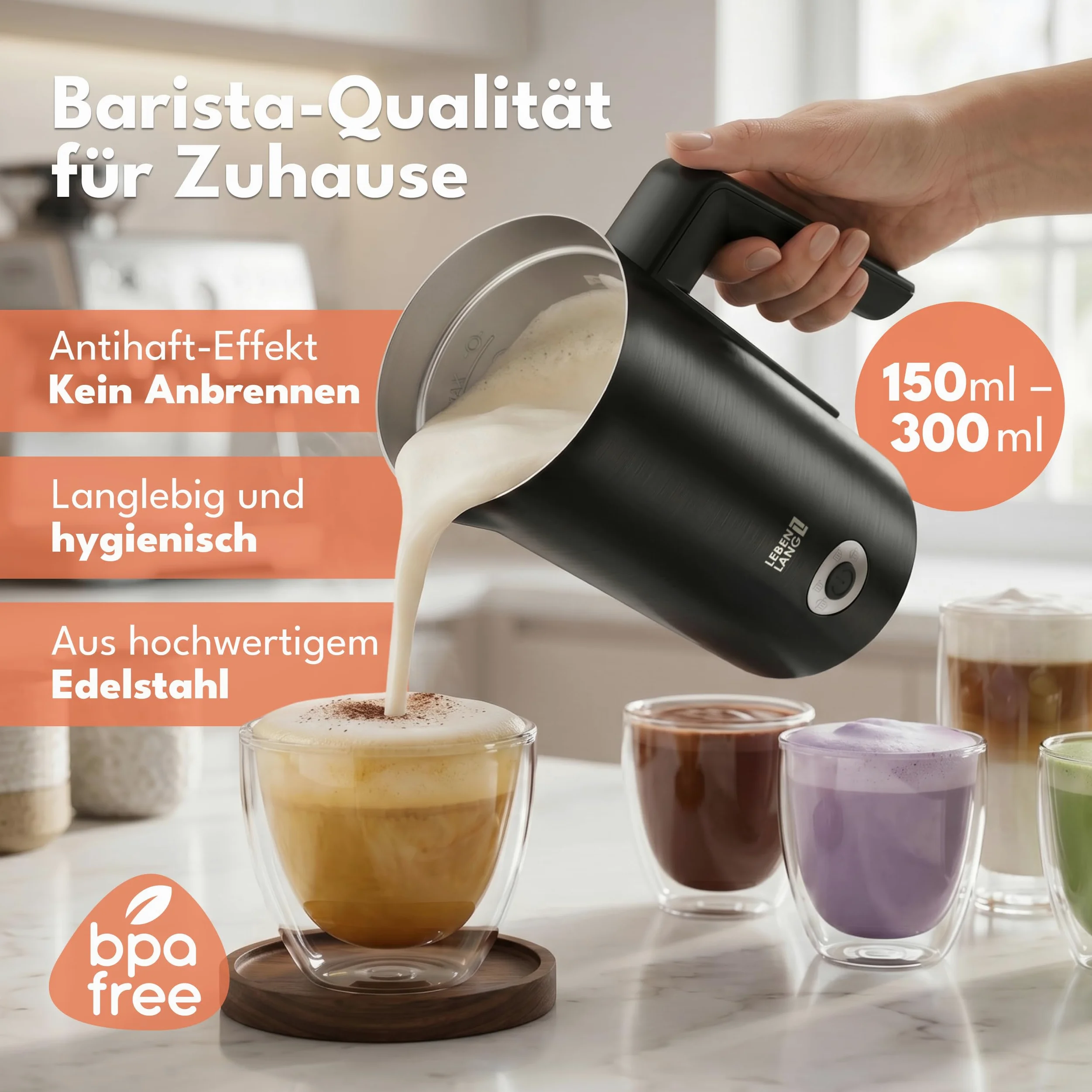 LEBENLANG Espumador de leche LBL1022S